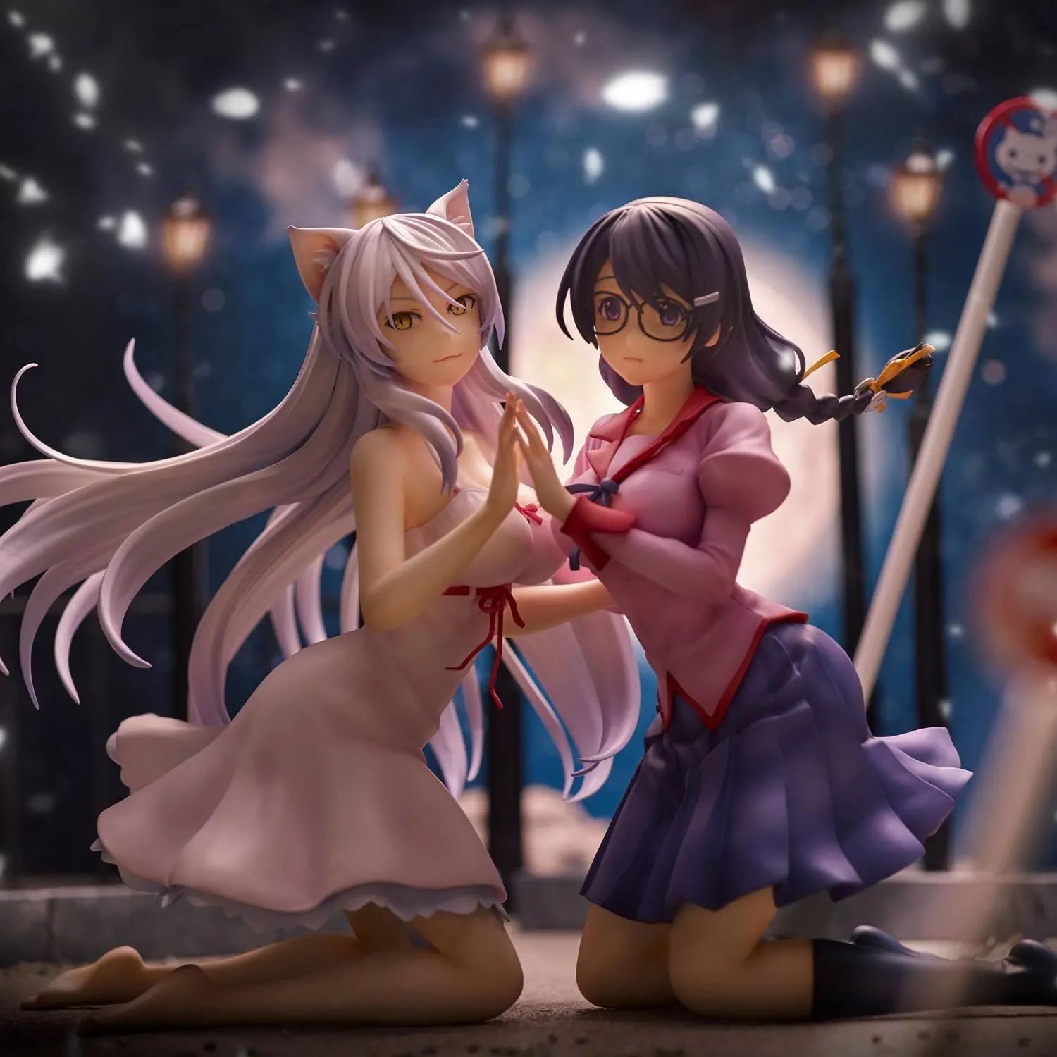 Nekomonogatari Monogatari Series PVC Statues Tsubasa Hanekawa Set 19 cm termékfotó