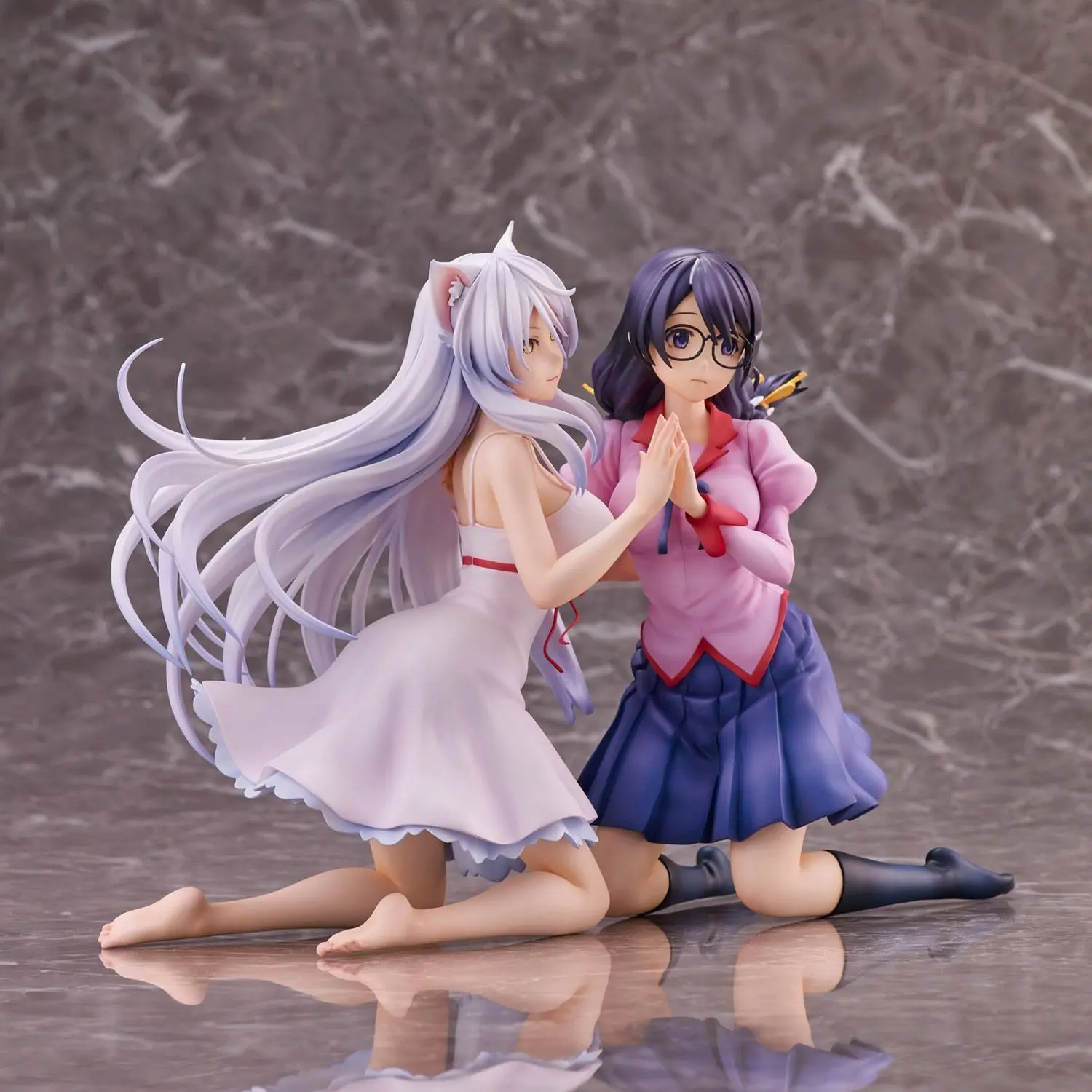 Nekomonogatari Monogatari Series PVC Statues Tsubasa Hanekawa Set 19 cm termékfotó