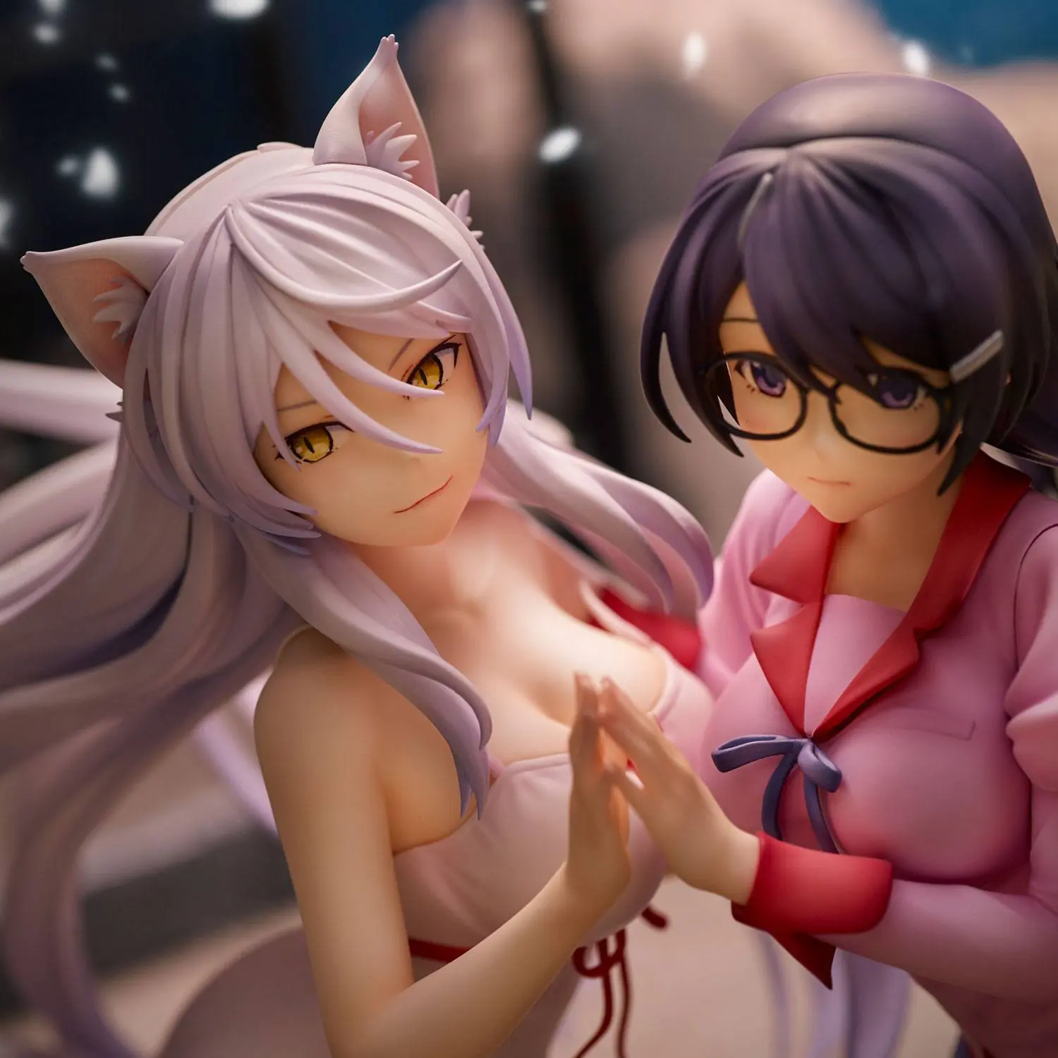 Nekomonogatari Monogatari Series PVC Statues Tsubasa Hanekawa Set 19 cm termékfotó