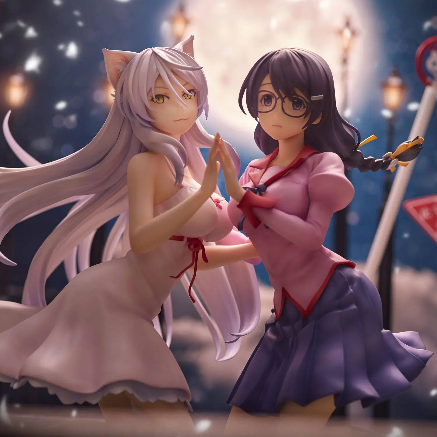 Nekomonogatari Monogatari Series PVC Statues Tsubasa Hanekawa Set 19 cm termékfotó