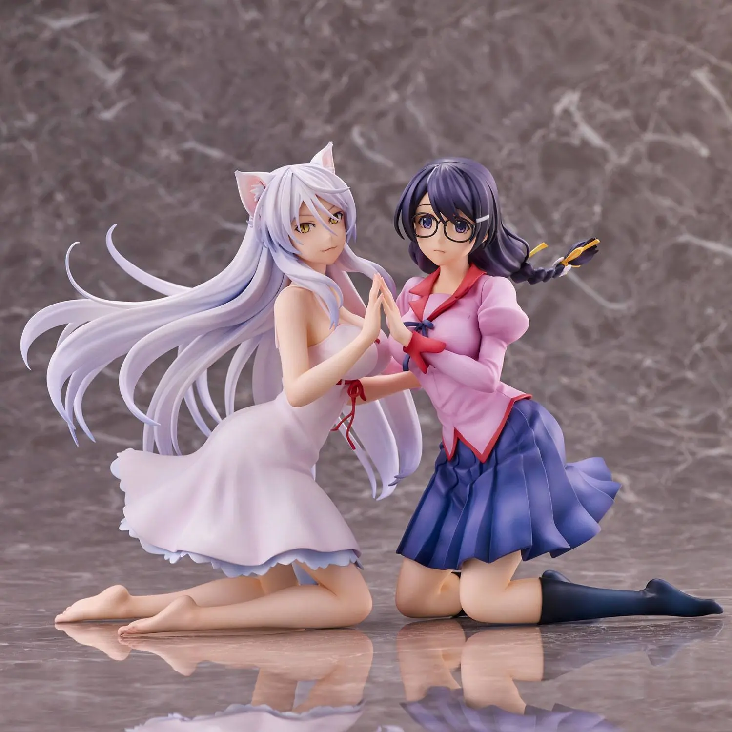 Nekomonogatari Monogatari Series PVC Statues Tsubasa Hanekawa Set 19 cm termékfotó