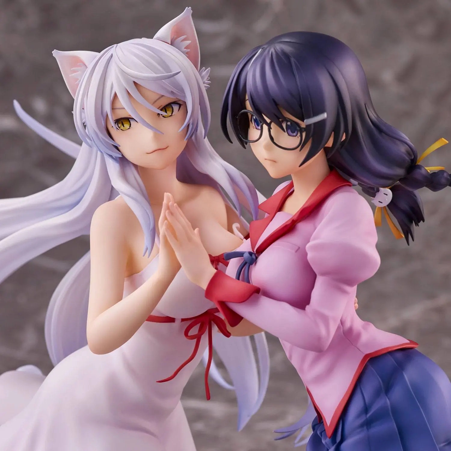 Nekomonogatari Monogatari Series PVC Statues Tsubasa Hanekawa Set 19 cm termékfotó