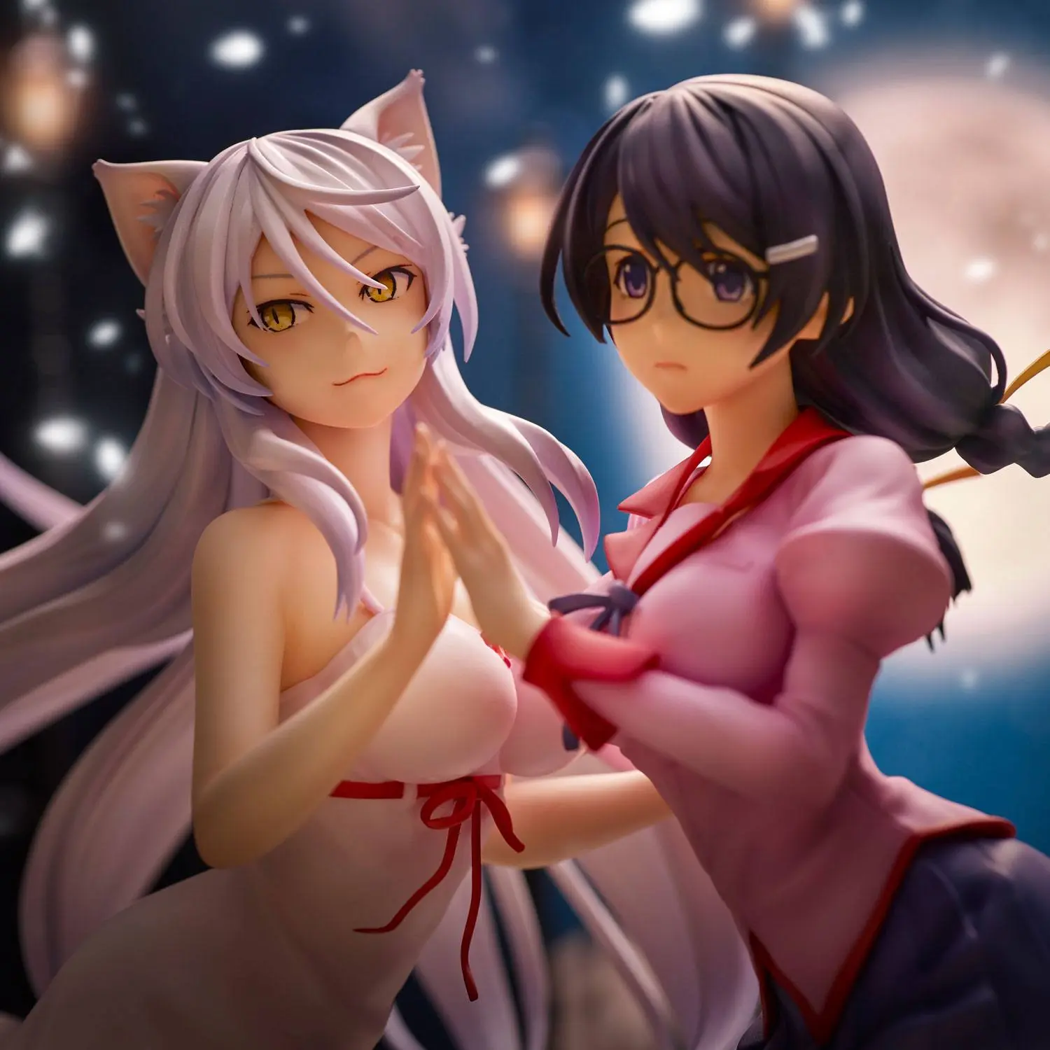 Nekomonogatari Monogatari Series PVC Statues Tsubasa Hanekawa Set 19 cm termékfotó