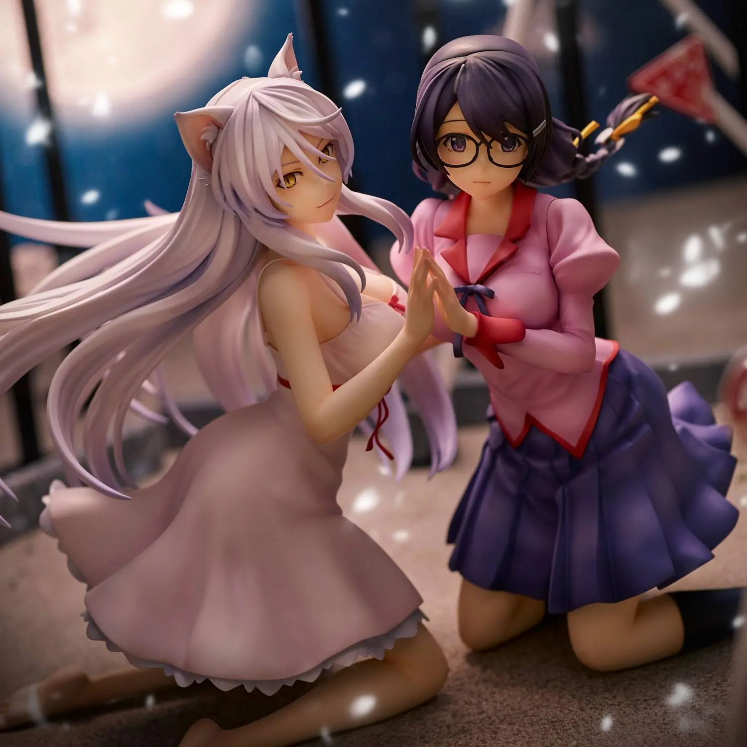 Nekomonogatari Monogatari Series PVC Statues Tsubasa Hanekawa Set 19 cm termékfotó