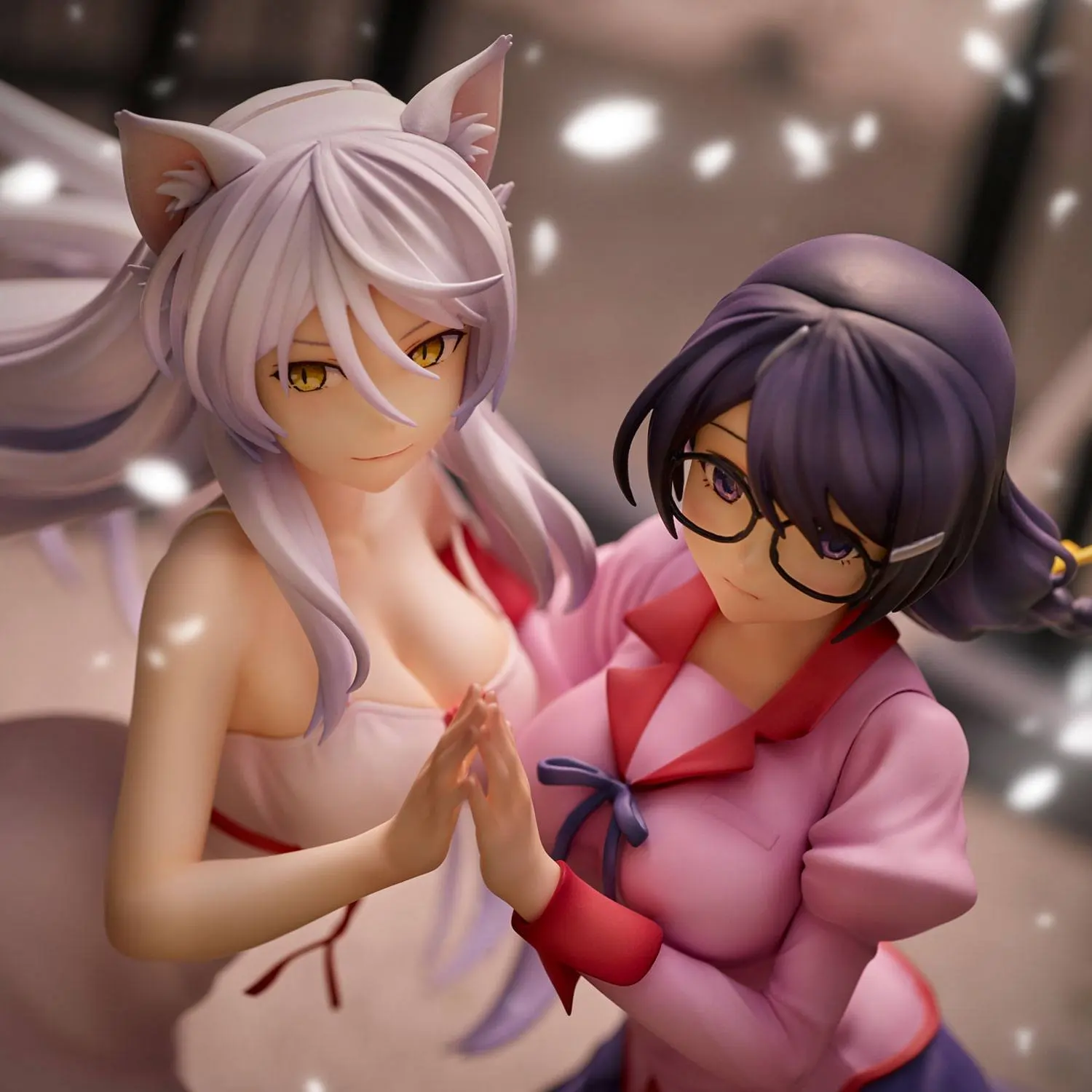 Nekomonogatari Monogatari Series PVC Statues Tsubasa Hanekawa Set 19 cm termékfotó