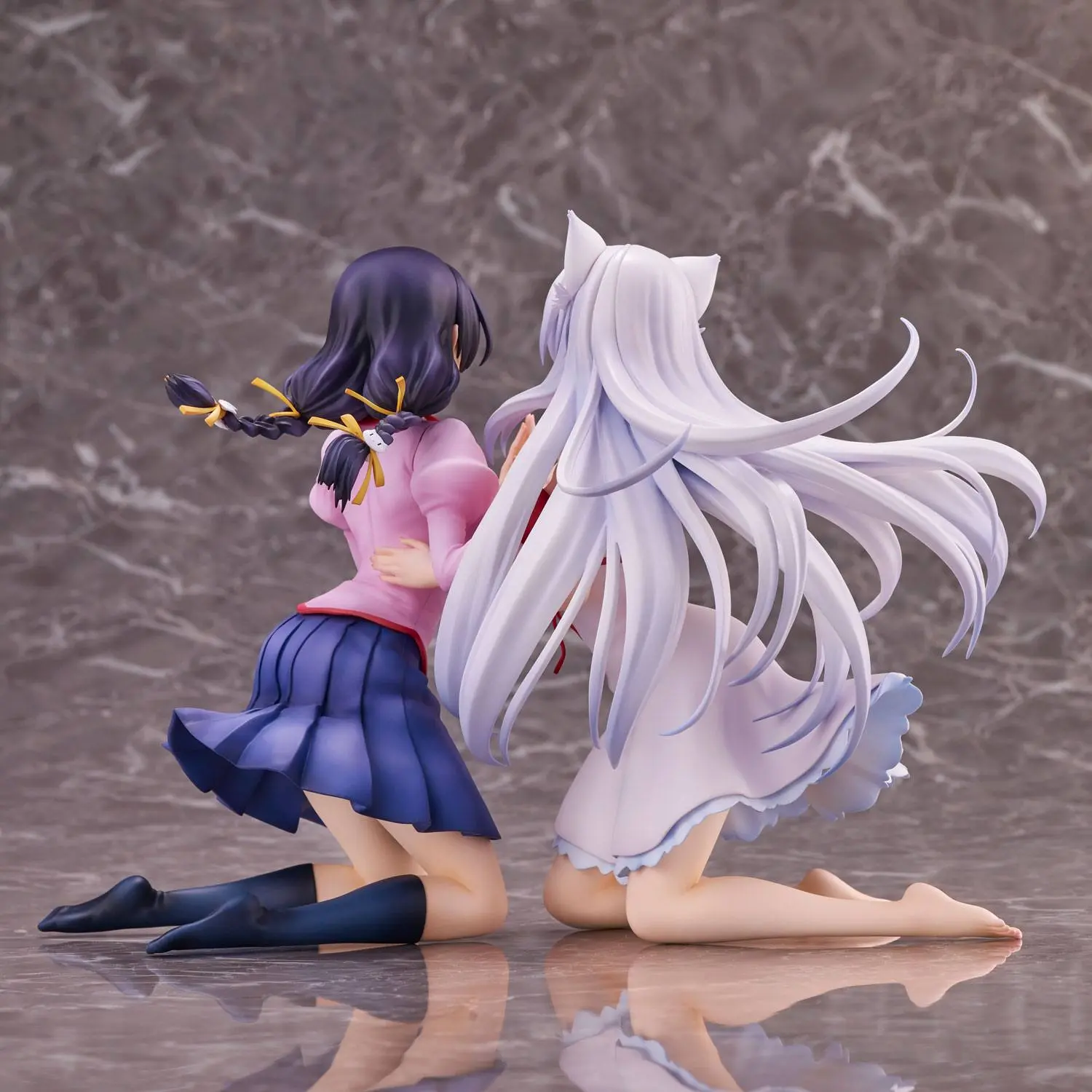 Nekomonogatari Monogatari Series PVC Statues Tsubasa Hanekawa Set 19 cm termékfotó