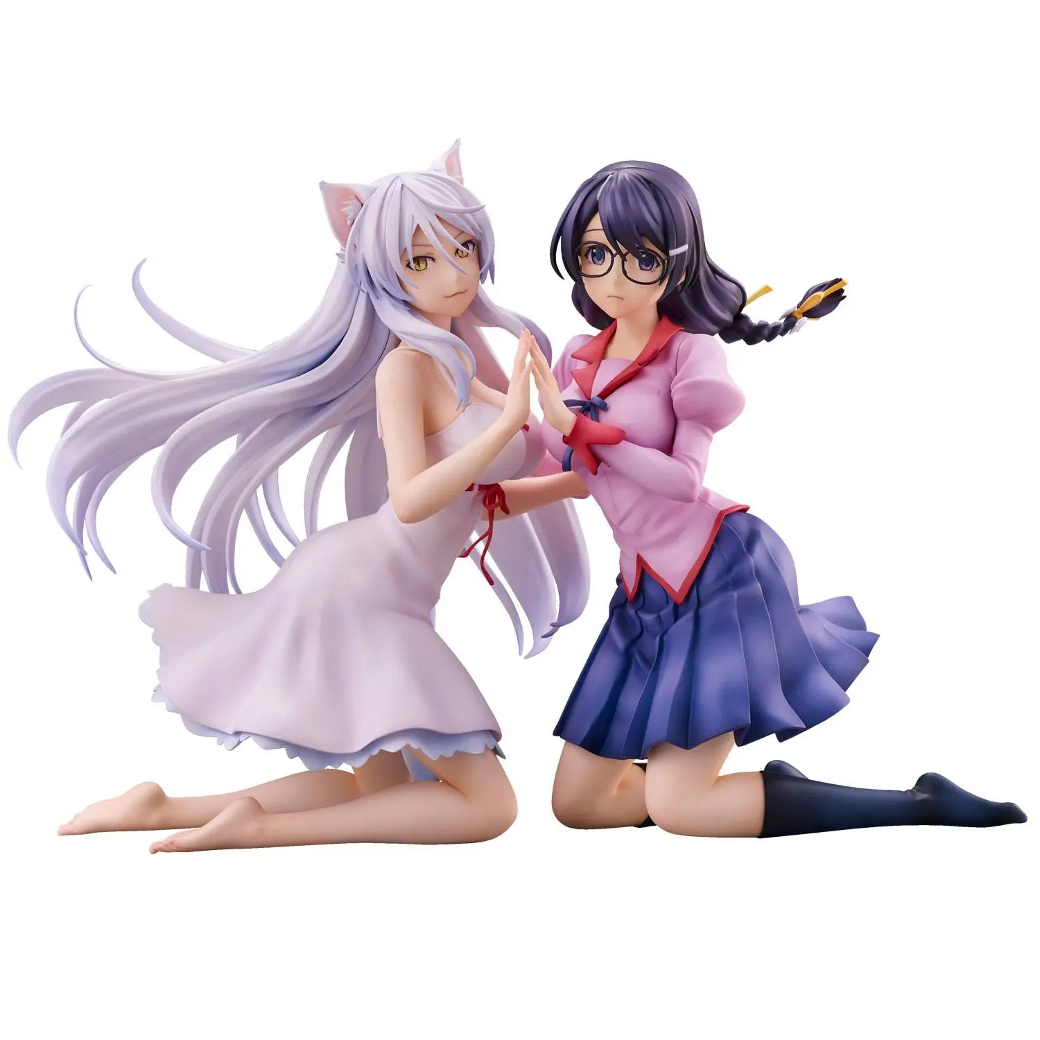 Nekomonogatari Monogatari Series PVC Statues Tsubasa Hanekawa Set 19 cm termékfotó