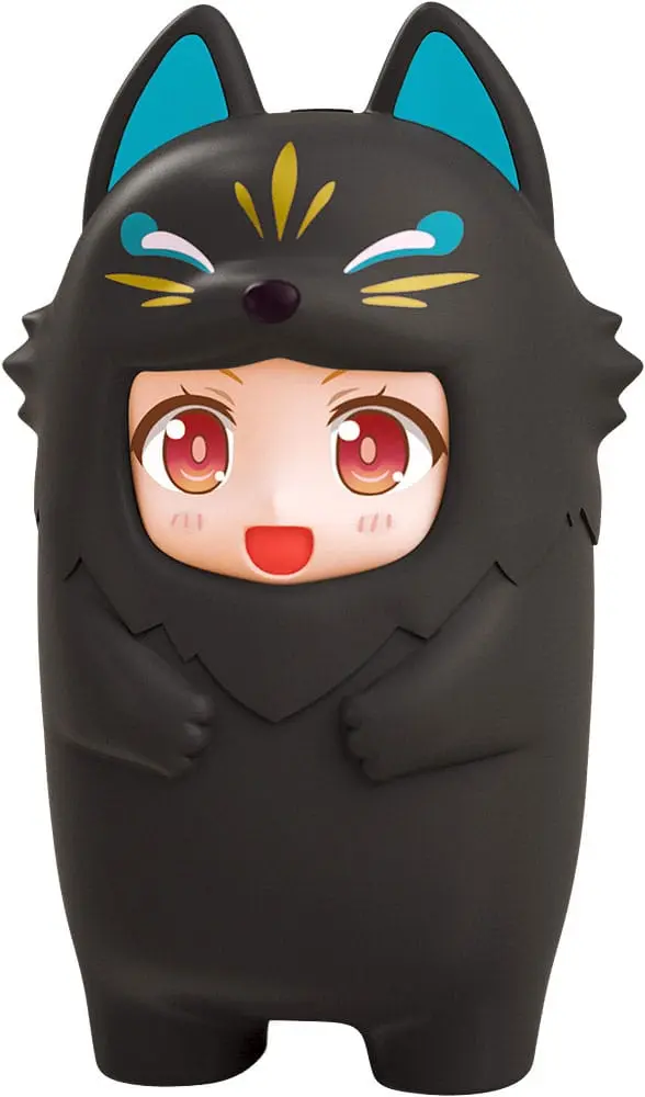 Nendoroid More Kigurumi Face Parts Case for Nendoroid Figures Black Kitsune 10 cm termékfotó