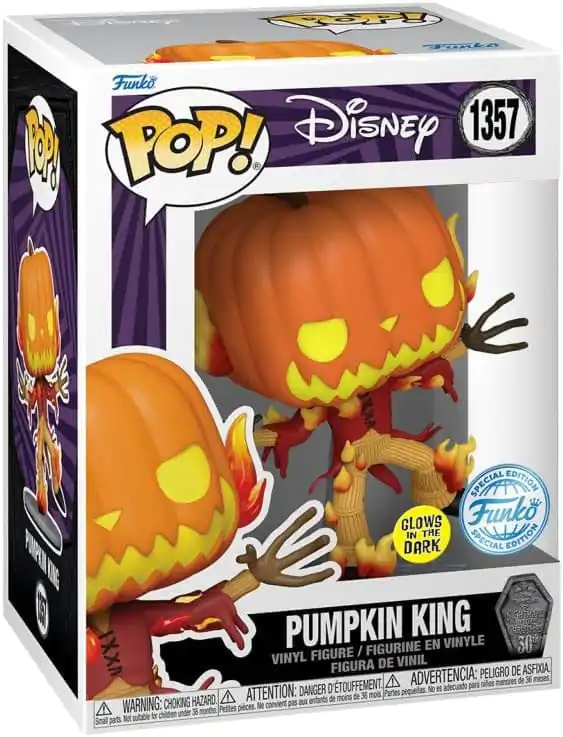 Nightmare before Christmas 30th Anniversary Funko POP! Disney Vinyl Figure Pumpkin King(GW) 9 cm product photo