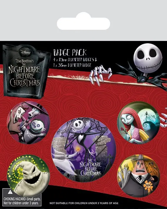 Nightmare Before Christmas Pin-Back Buttons 5-Pack Characters termékfotó