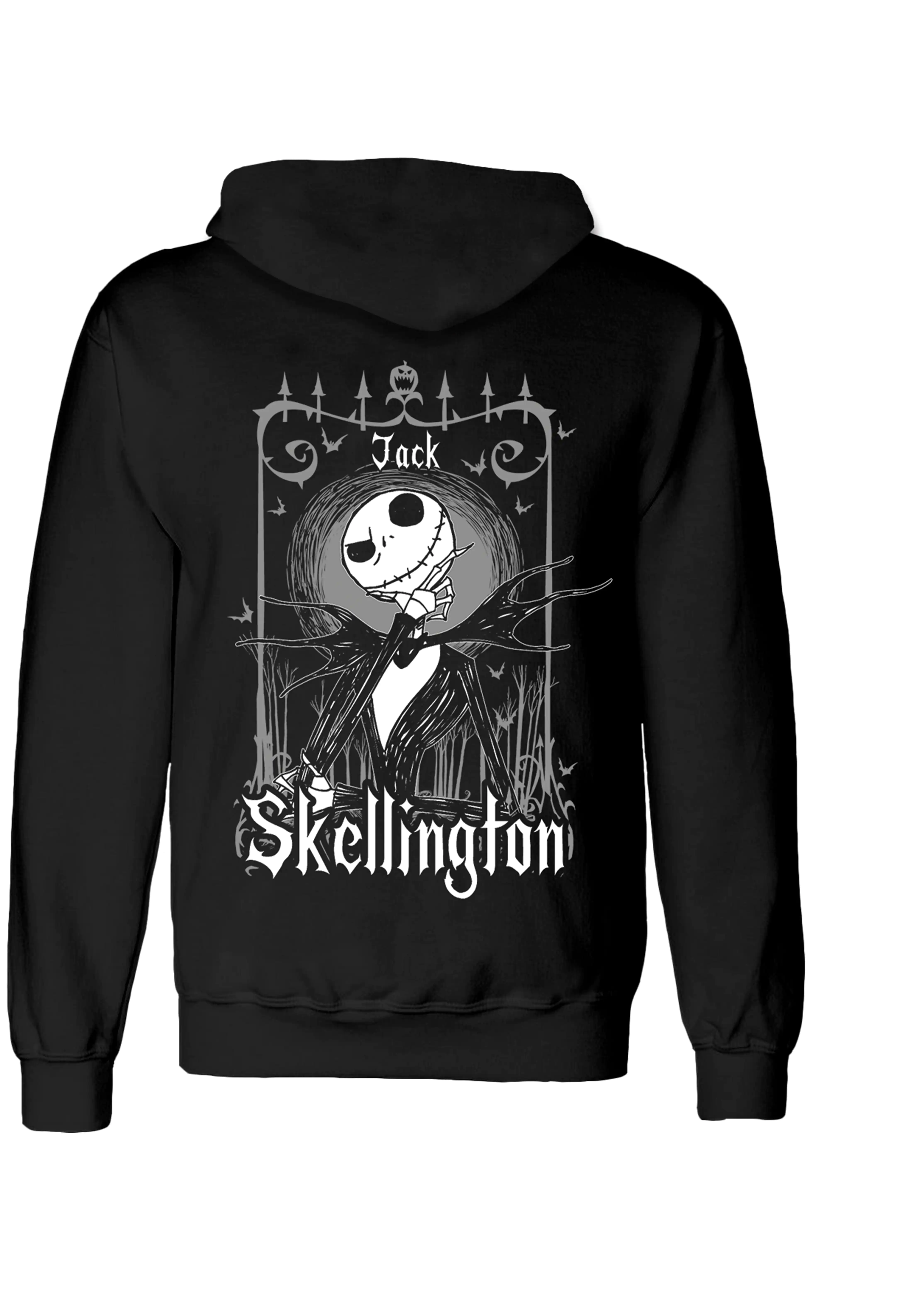 Nightmare before Christmas Hooded Sweater Jack Skellington In Frame Black And Back product photo