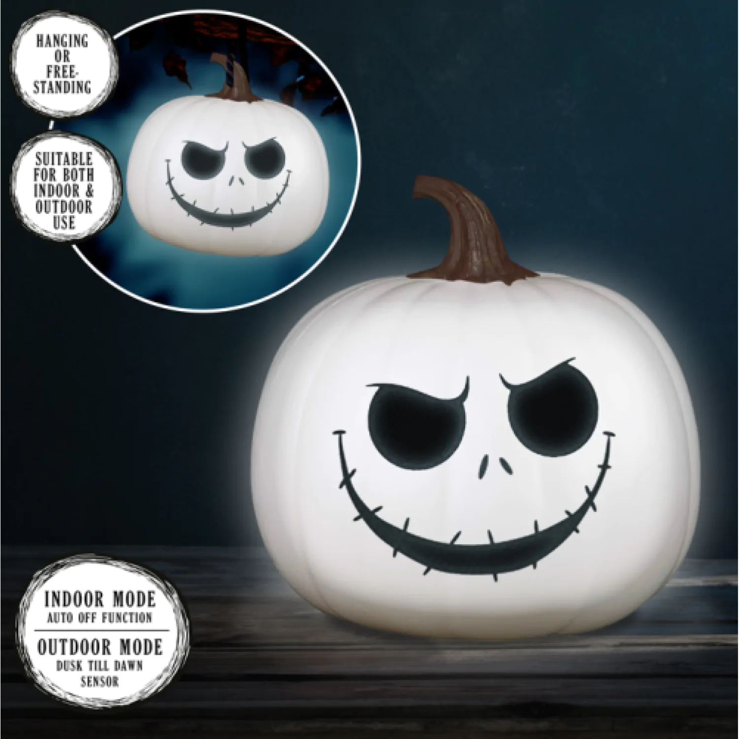 Nightmare Before Christmas Light Jack Skellington Pumpkin Lantern 20 cm product photo
