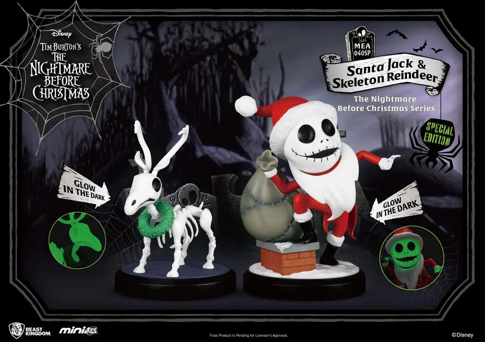 Nightmare Before Christmas Mini Egg Attack Figure 2-Pack Santa Jack & Skeleton Reindeer 8 cm termékfotó