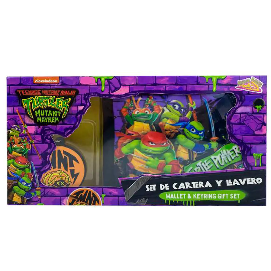 Ninja Turtles Mutant Mayhem wallet + keychain set termékfotó