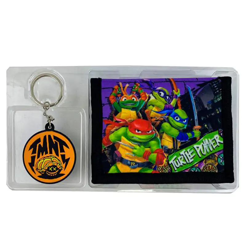 Ninja Turtles Mutant Mayhem wallet + keychain set product photo