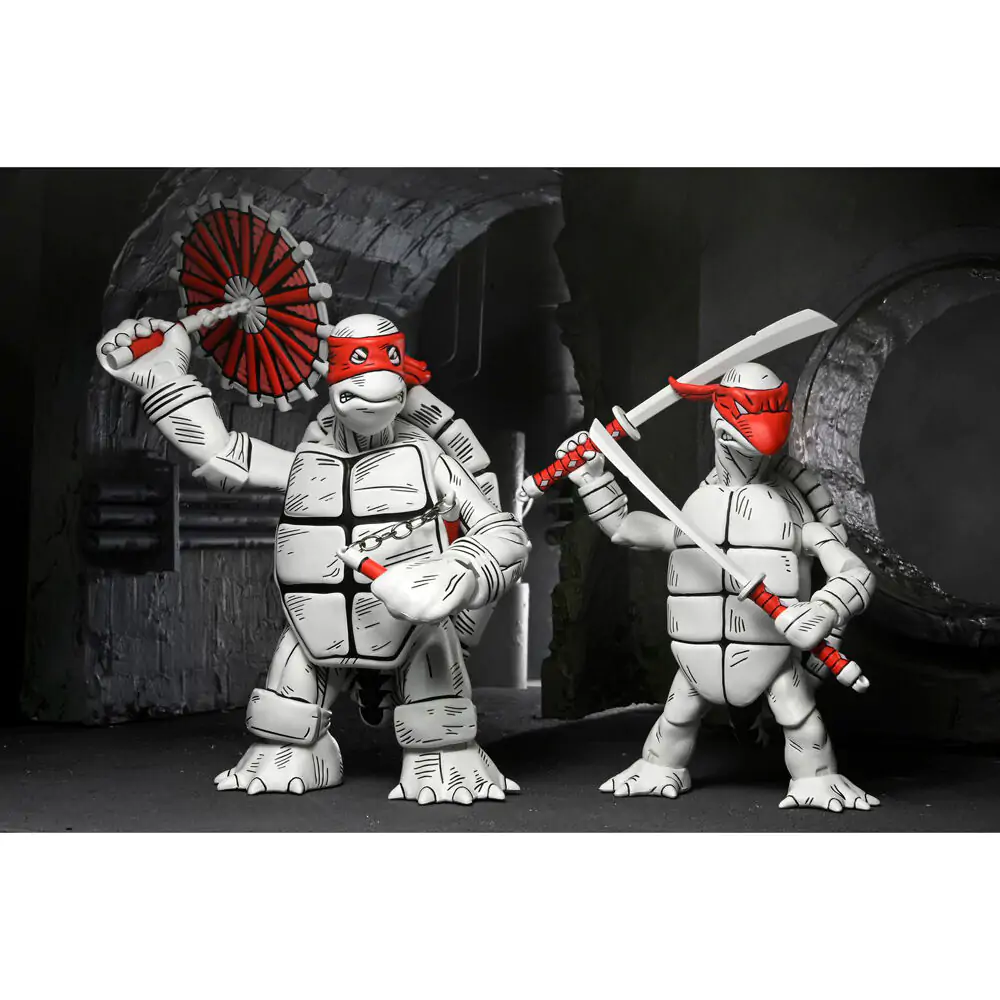 Ninja Turtles Teenage Mutant Ninja The Firts Turtles Black & White pack 2 figures 18cm product photo