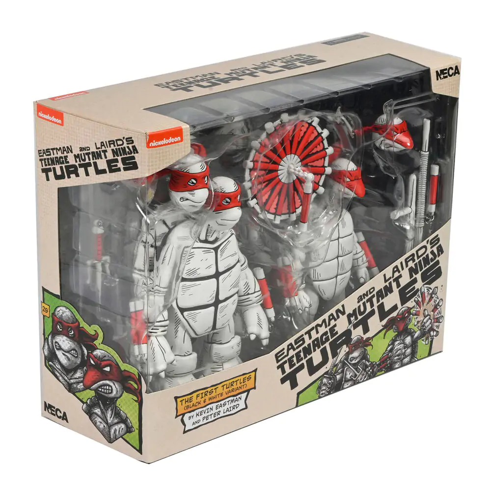 Ninja Turtles Teenage Mutant Ninja The Firts Turtles Black & White pack 2 figures 18cm product photo