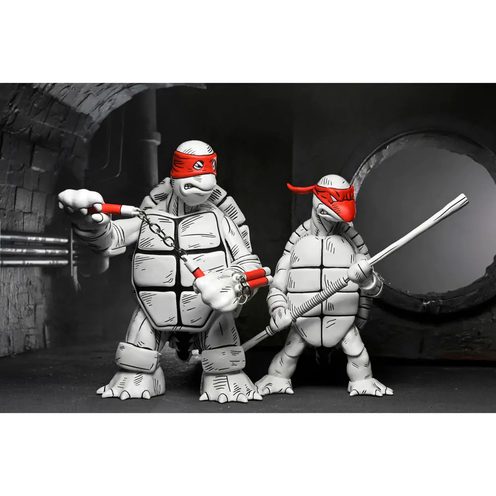 Ninja Turtles Teenage Mutant Ninja The Firts Turtles Black & White pack 2 figures 18cm product photo