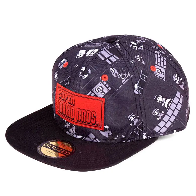 Super Mario Snapback Cap 8-bit AOP product photo
