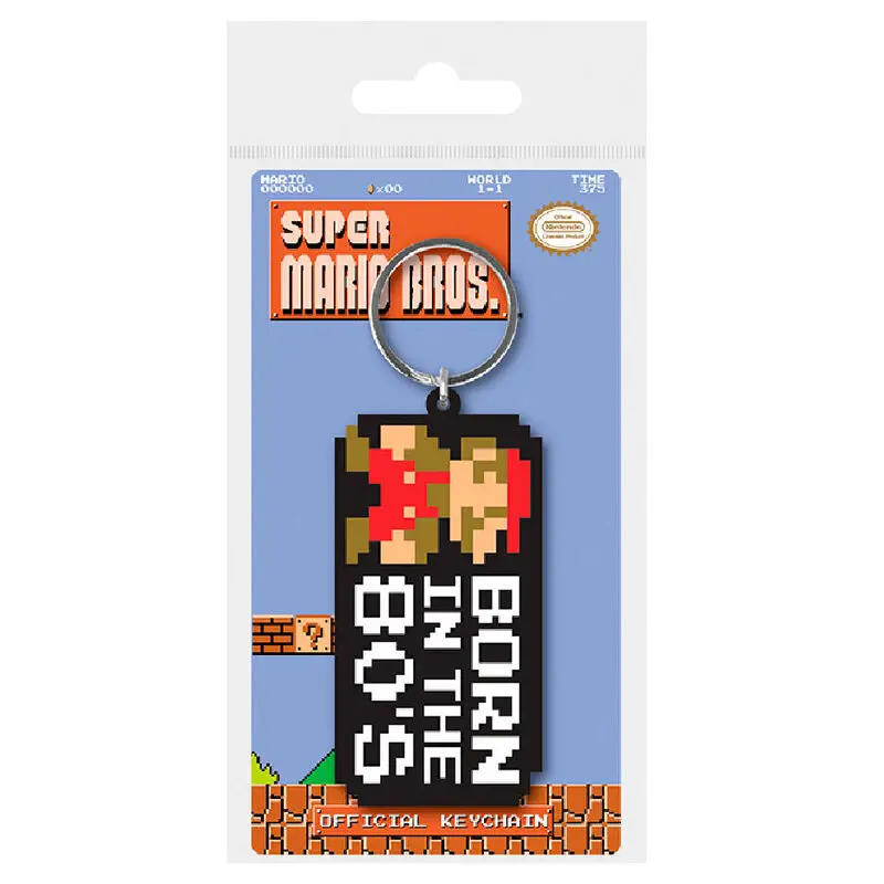 Super Mario Bros. Rubber Keychain Born in the 80's 6 cm product photo