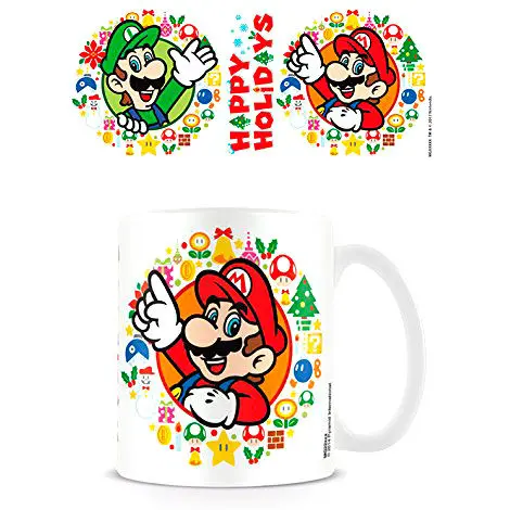 Nintendo Super Mario Bros Happy Holidays mug product photo