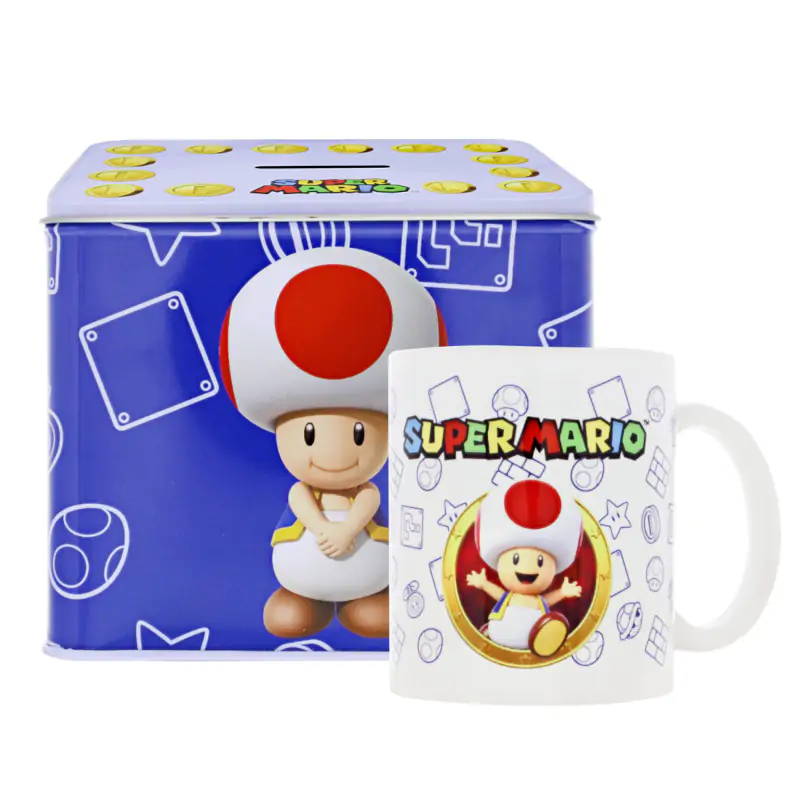 Nintendo Super Mario Bros Toad Mug + Money box set product photo