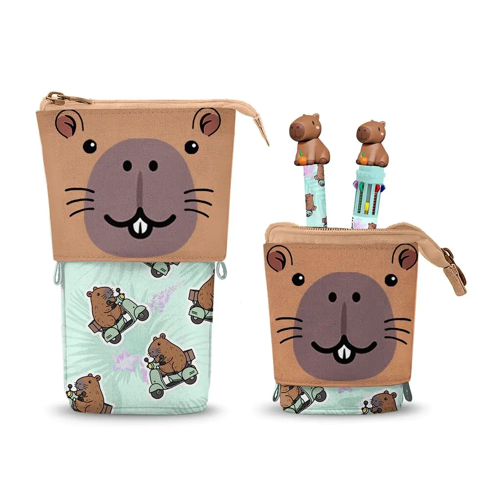 Oh My Pop! Capybara pencil casel + Pen 10 colours + erasable pen product photo