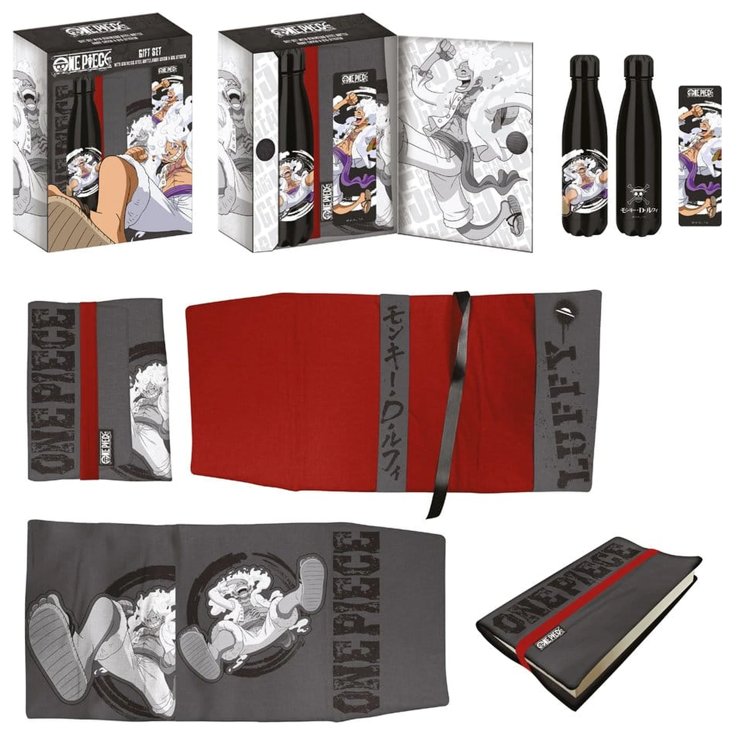 One Piece Steel Bottle, Sticker, Book Cover Gift Set Luffy product photo