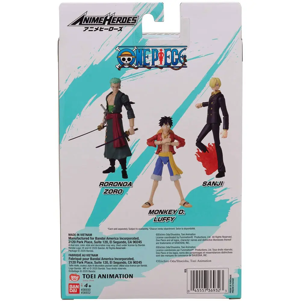 One Piece Anime Heroes Monkey Roronoa Zoro figure 17cm product photo