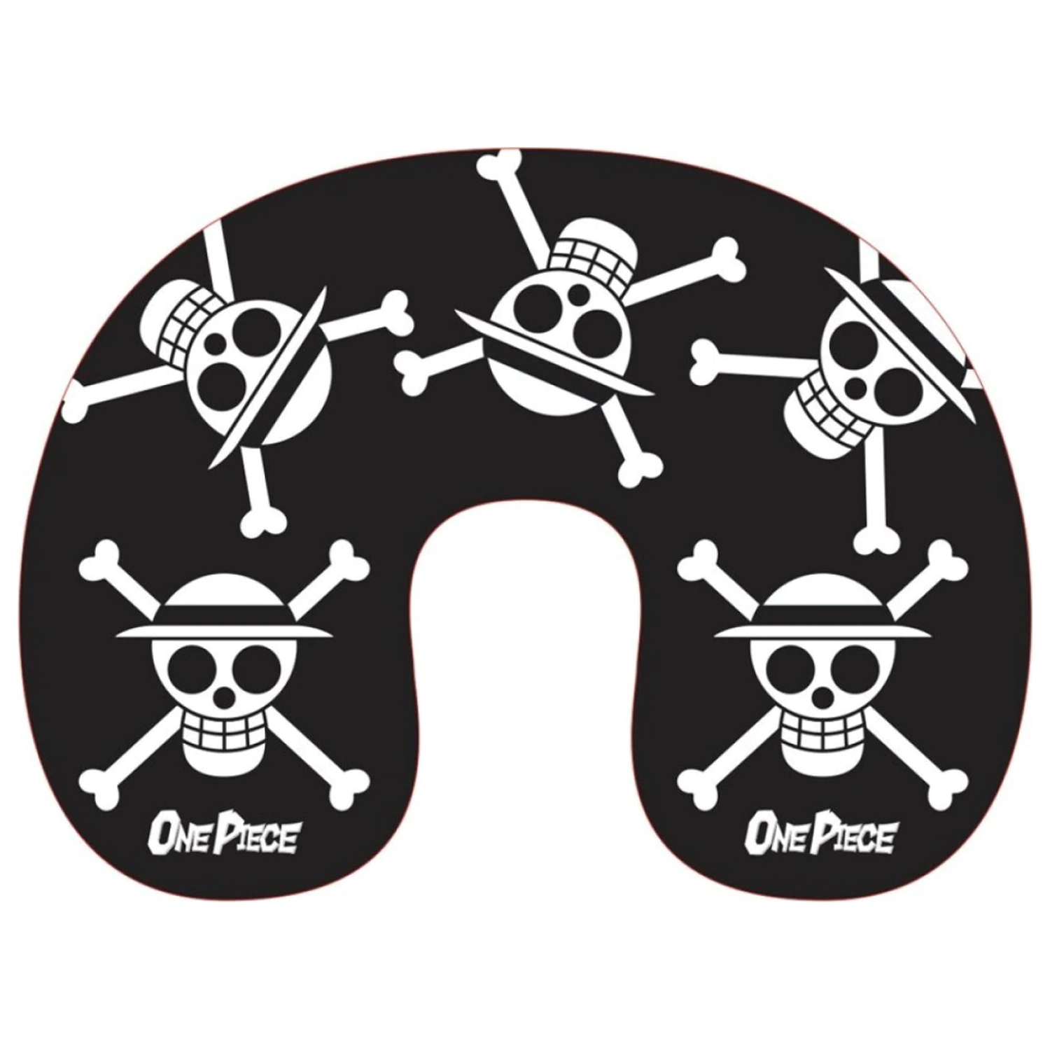 One Piece Black Skull Travel Pillow, Neck Pillow product photo