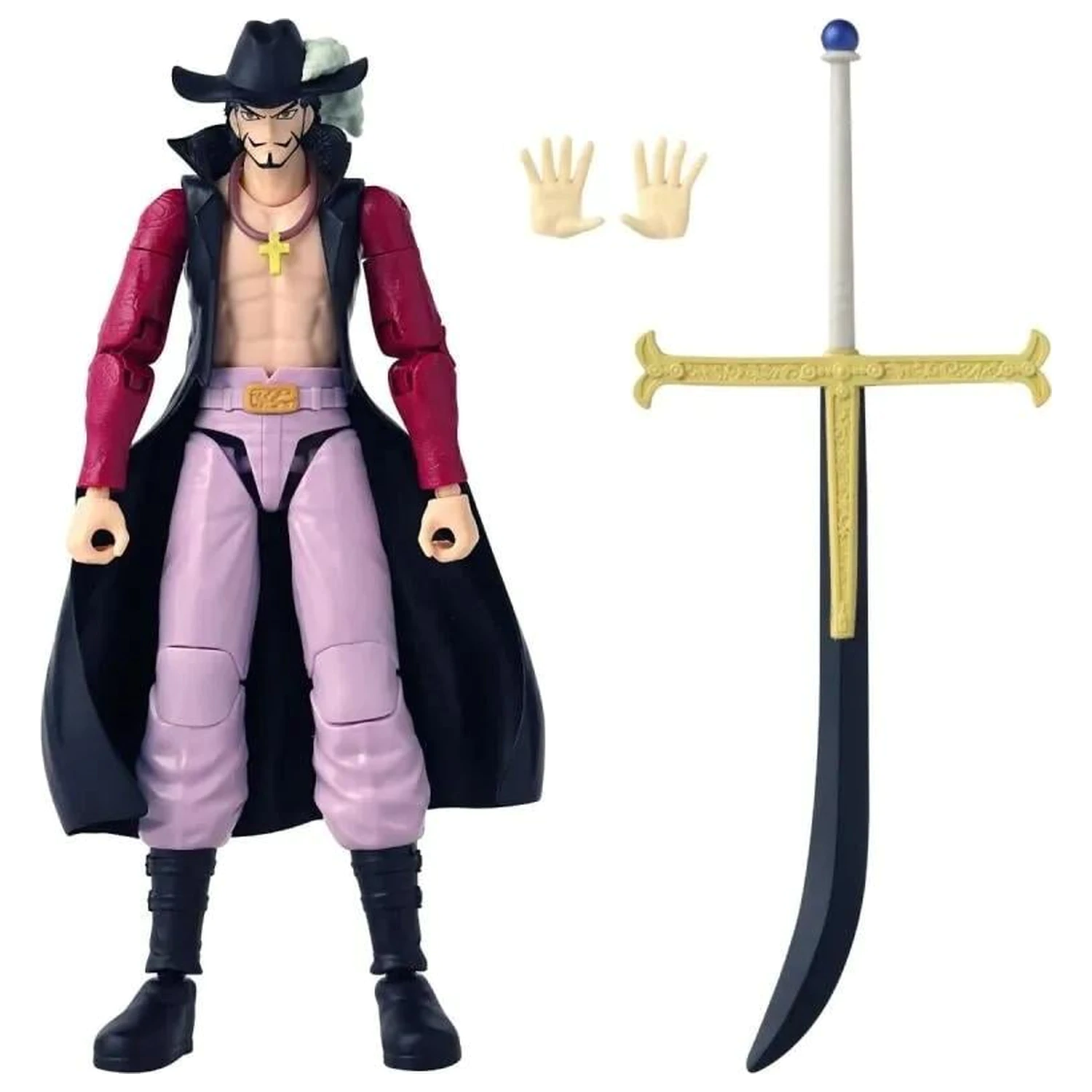 One Piece Dracule Mihawk Figure Anime Heroes 17cm product photo