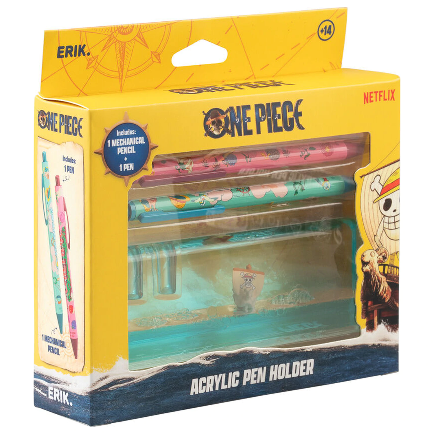 One Piece Going Merry set of pencil, pen and acrylic stand product photo