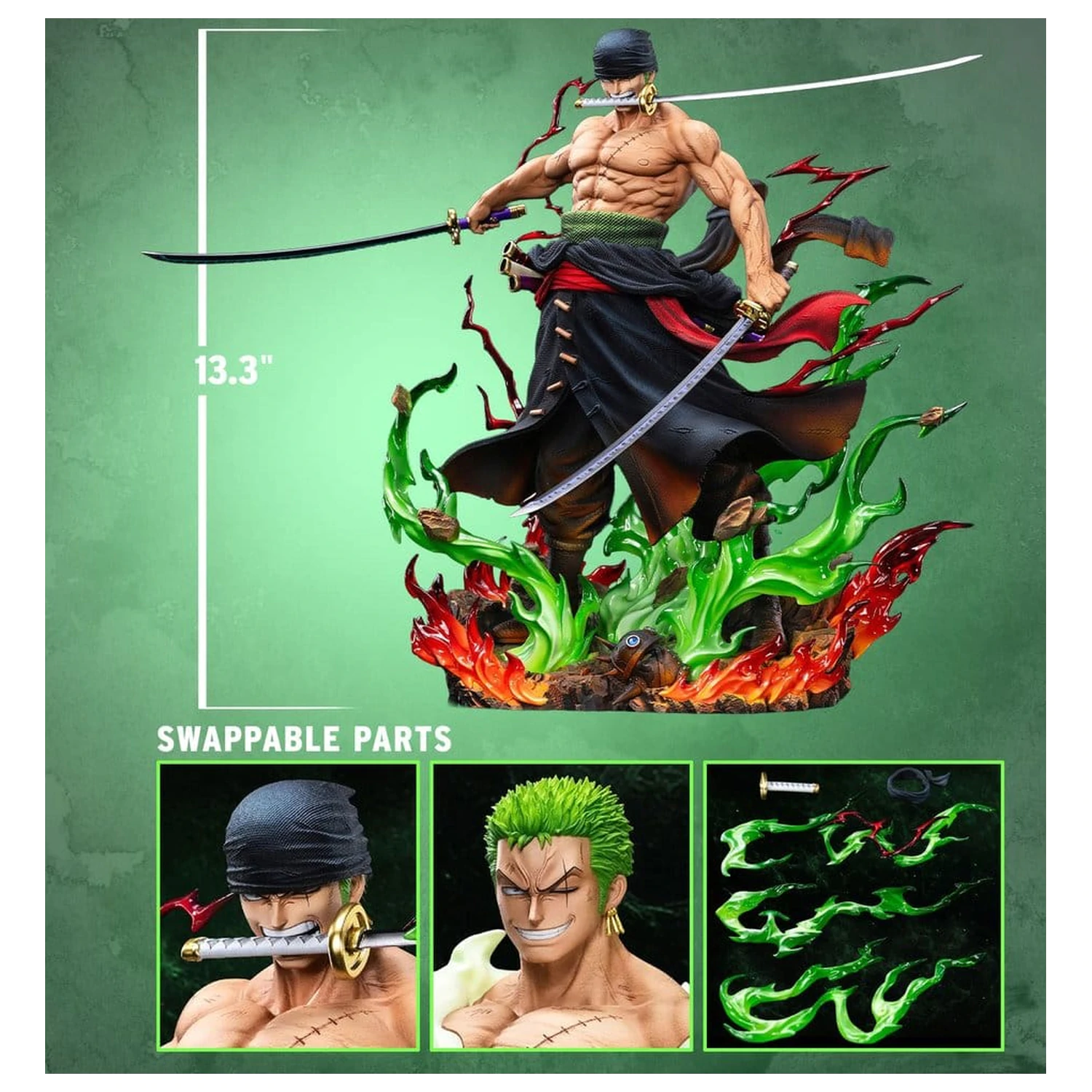 One Piece Legendary Straw Hat Crew Series Statue Roronoa Zoro (Premium Version) 34 cm product photo