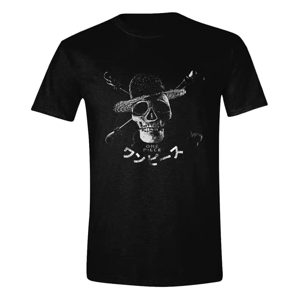 One Piece Live Action T-Shirt Greyscale Skull product photo