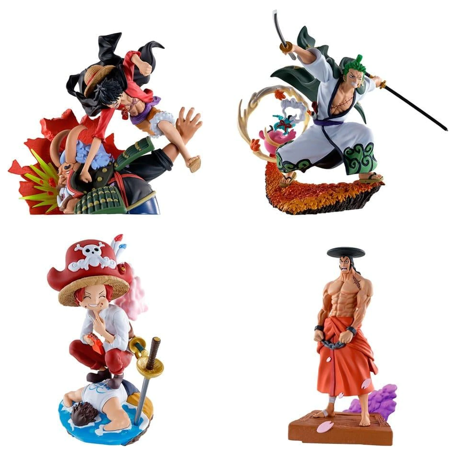 One Piece Logbox Re Birth Wano Kuni 4 Statue Set Petitrama 9 cm product photo