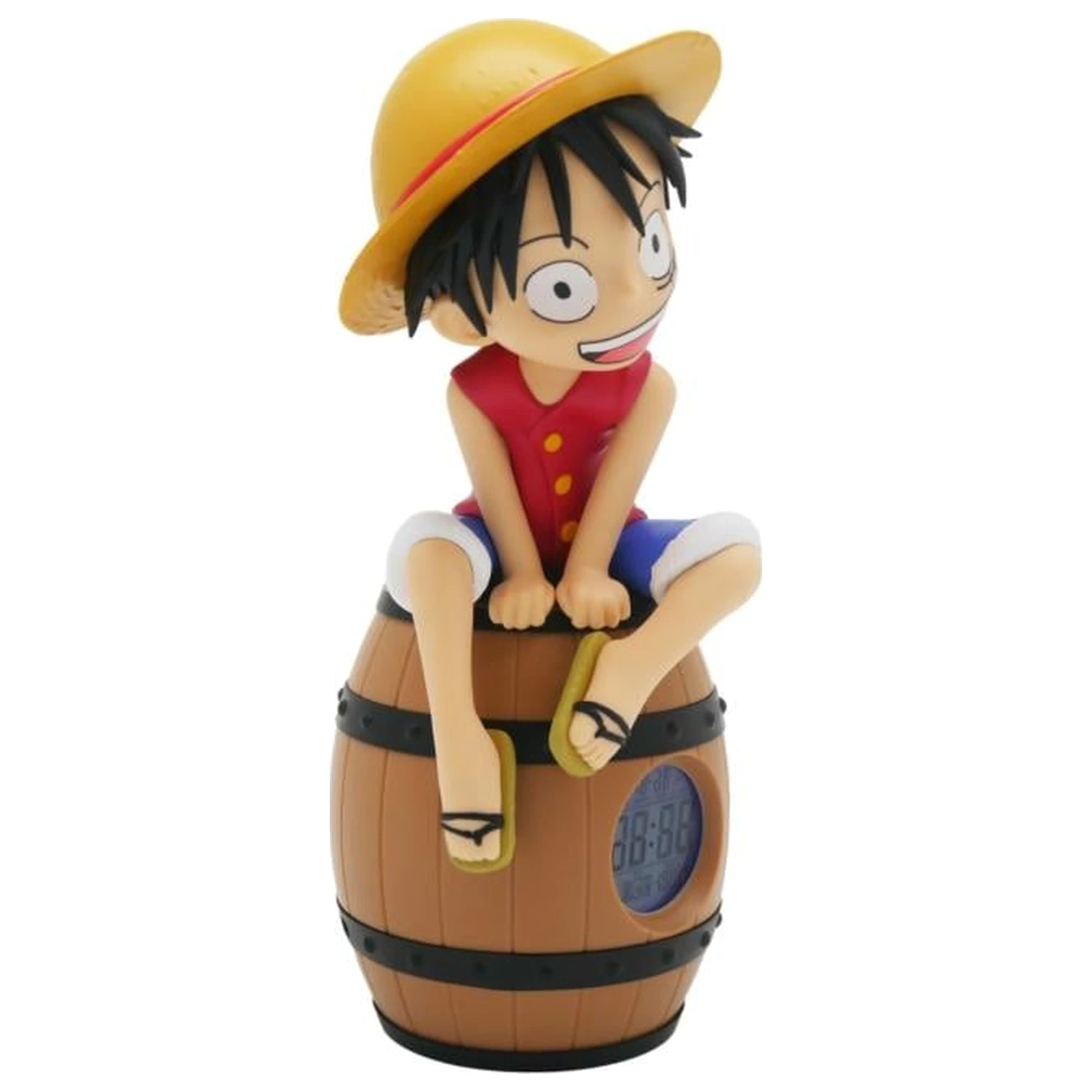 ONE PIECE Luffy on a Barrel LED Light-Up Alarm Clock 28 cm product photo