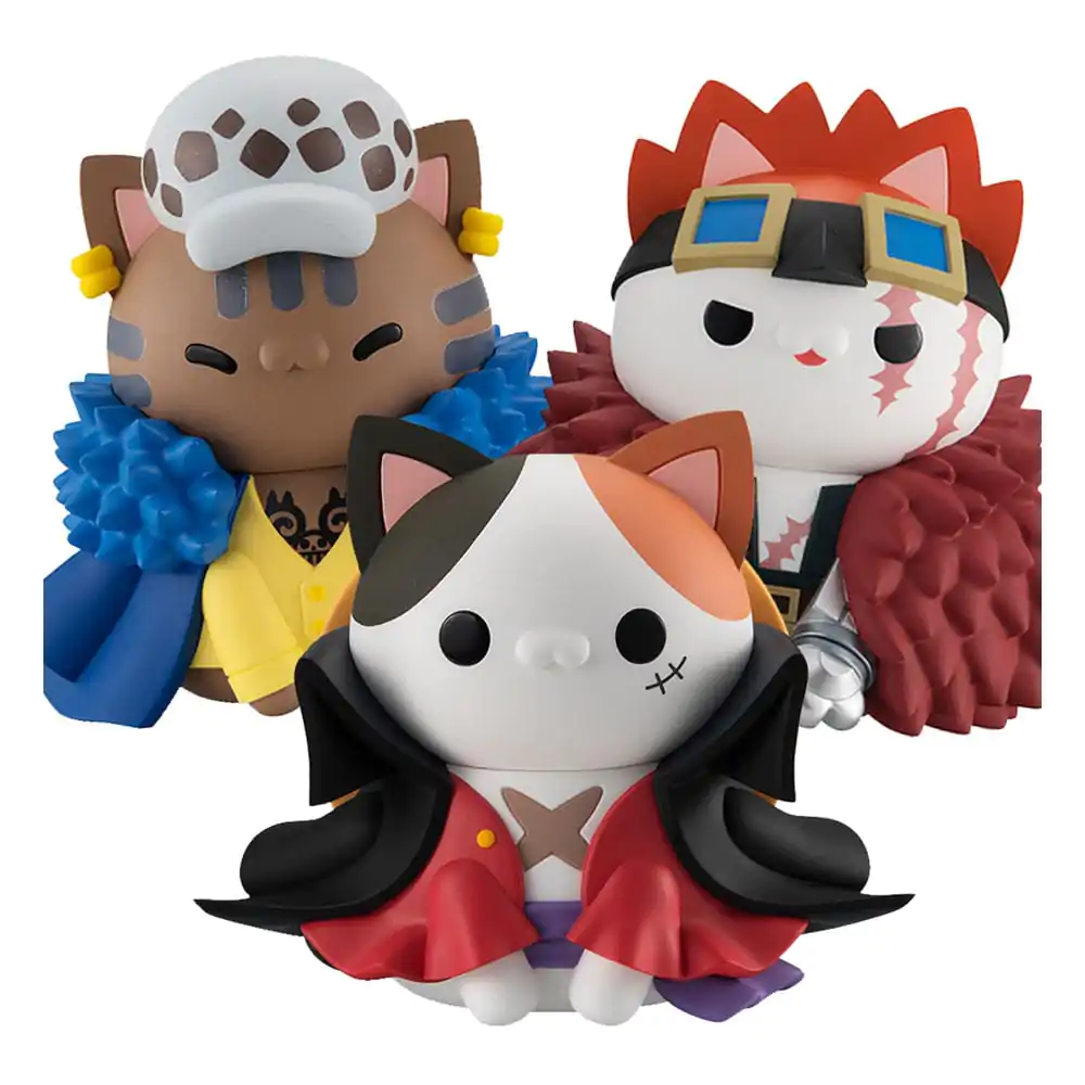 One Piece Nyanto! The Big One Piece Series Trading Figure Monkey D. Luffy &amp; Trafalgar Law &amp; Eustass Kid 10 cm product photo