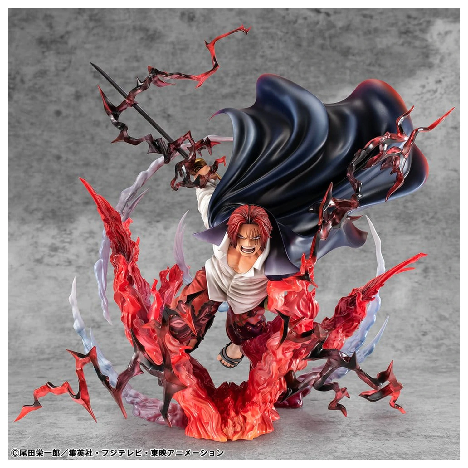 One Piece P.O.P SA-MAXIMUM PVC Statue Leader of Red Hair Pirates Red-Haired Shanks Kamusari 25 cm  product photo