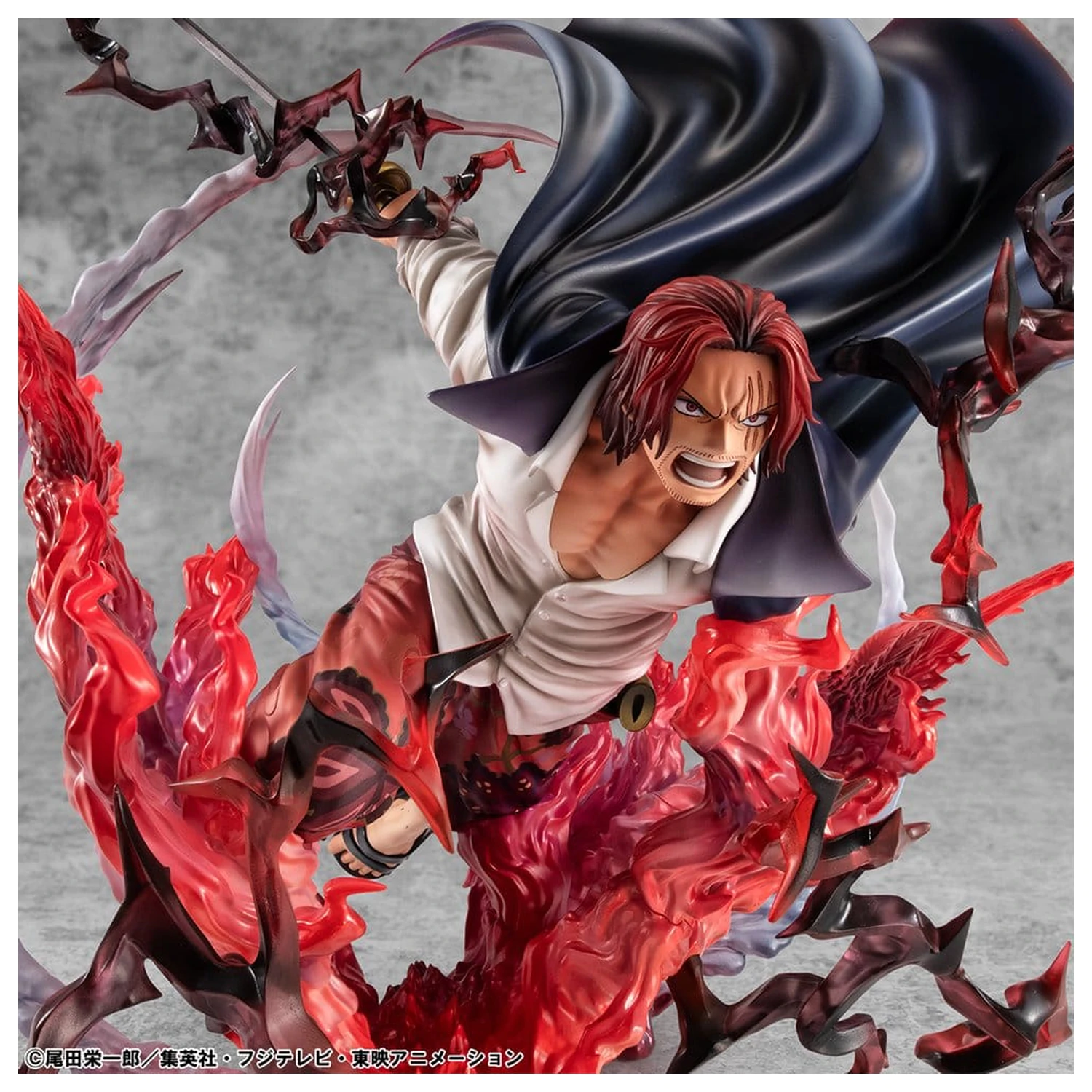 One Piece P.O.P SA-MAXIMUM PVC Statue Leader of Red Hair Pirates Red-Haired Shanks Kamusari 25 cm  product photo