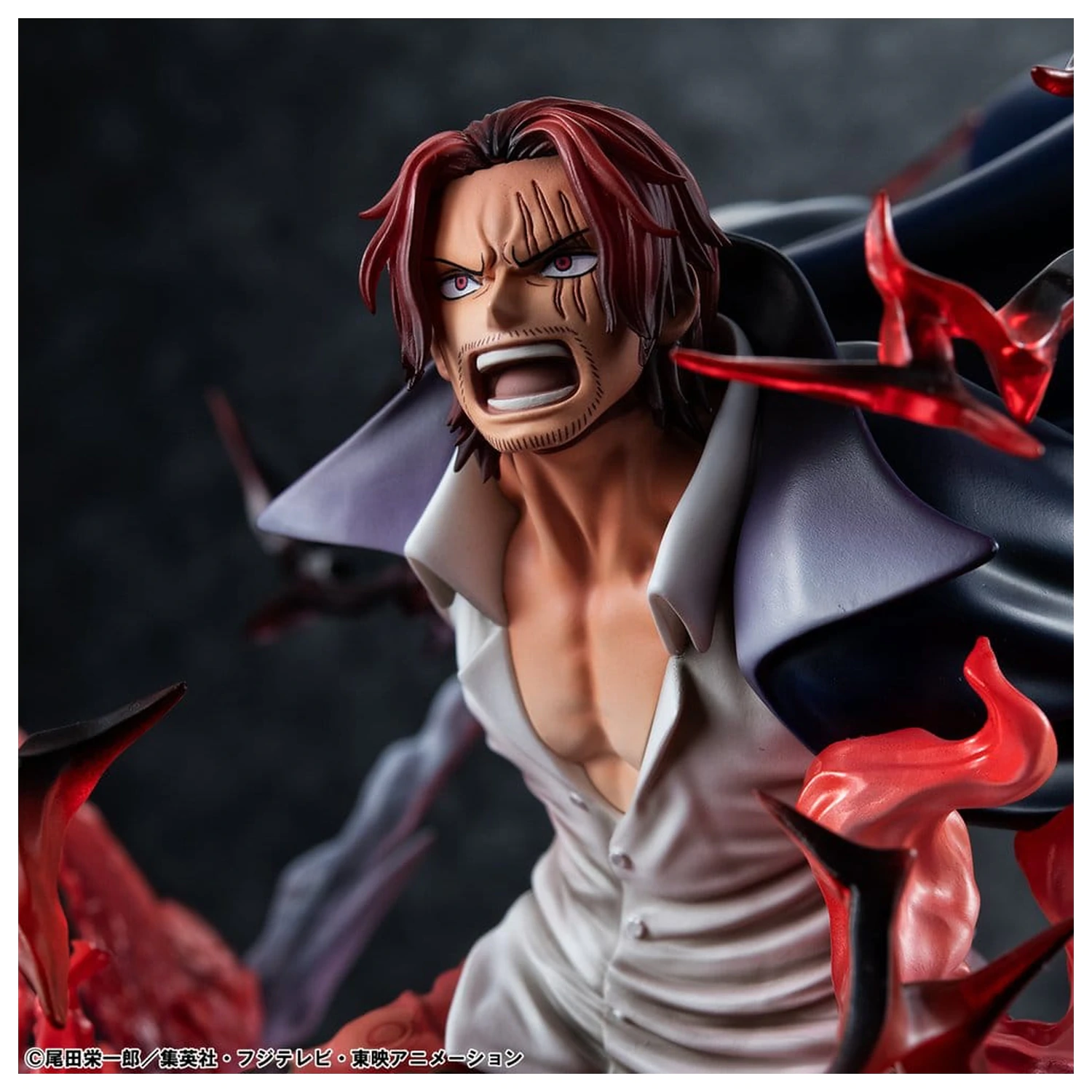 One Piece P.O.P SA-MAXIMUM PVC Statue Leader of Red Hair Pirates Red-Haired Shanks Kamusari 25 cm  product photo
