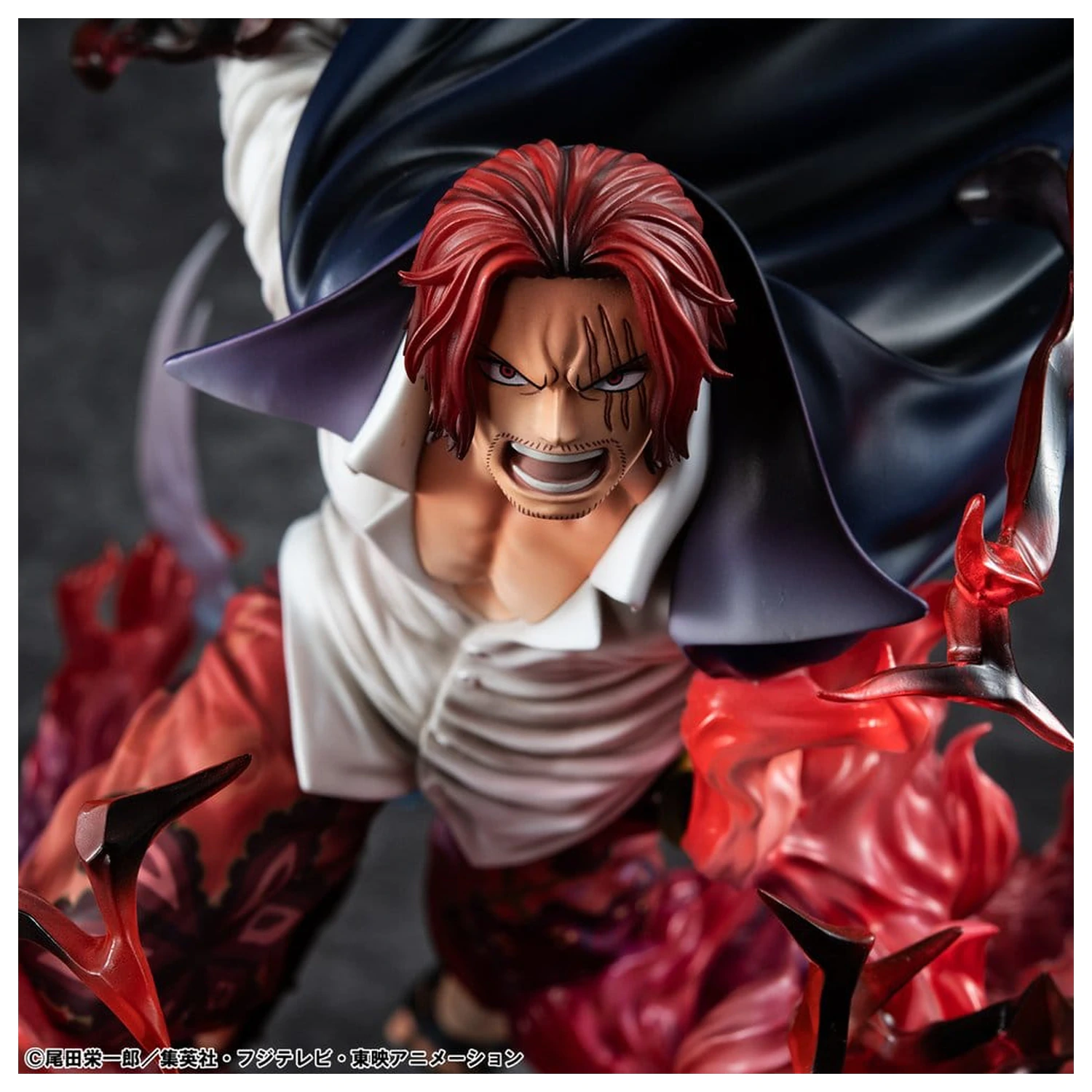 One Piece P.O.P SA-MAXIMUM PVC Statue Leader of Red Hair Pirates Red-Haired Shanks Kamusari 25 cm  product photo