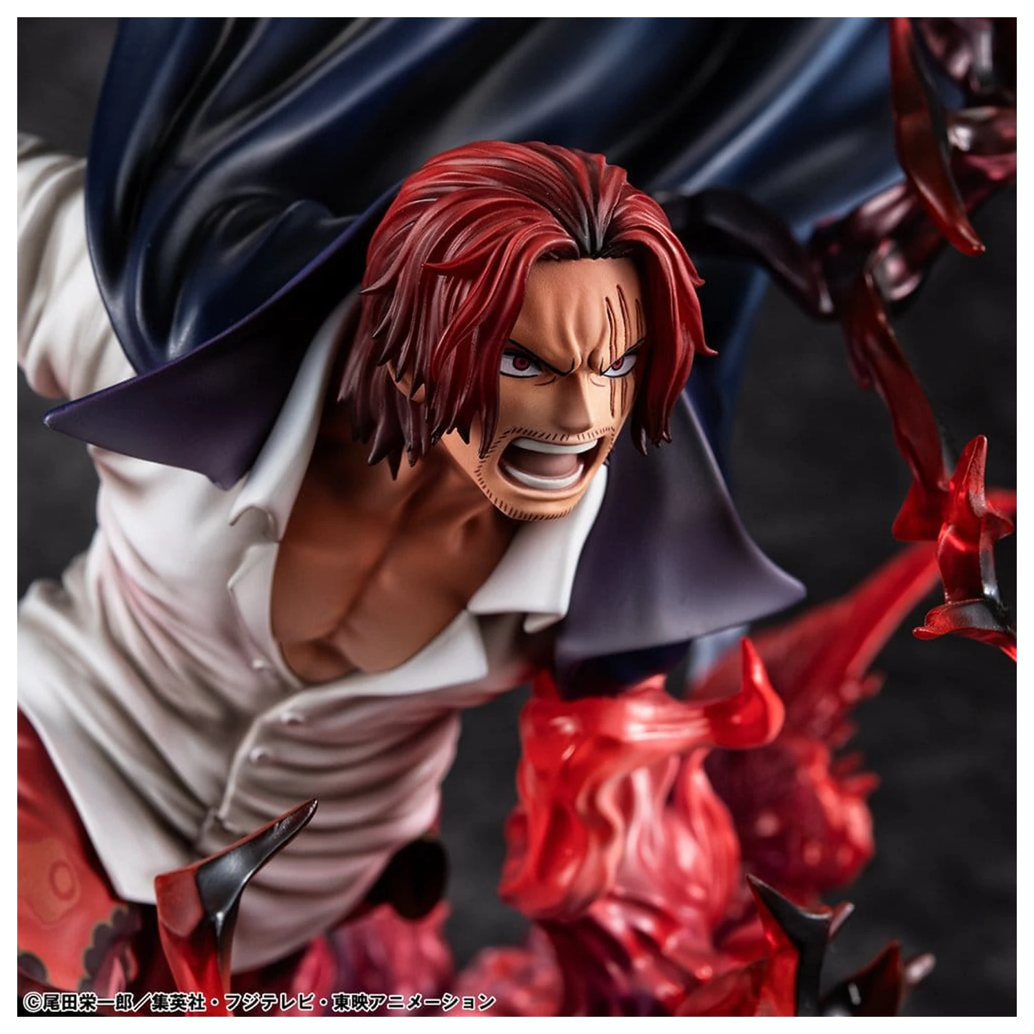 One Piece P.O.P SA-MAXIMUM PVC Statue Leader of Red Hair Pirates Red-Haired Shanks Kamusari 25 cm  product photo