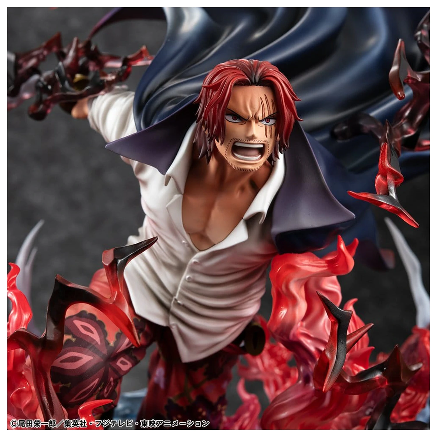 One Piece P.O.P SA-MAXIMUM PVC Statue Leader of Red Hair Pirates Red-Haired Shanks Kamusari 25 cm  product photo