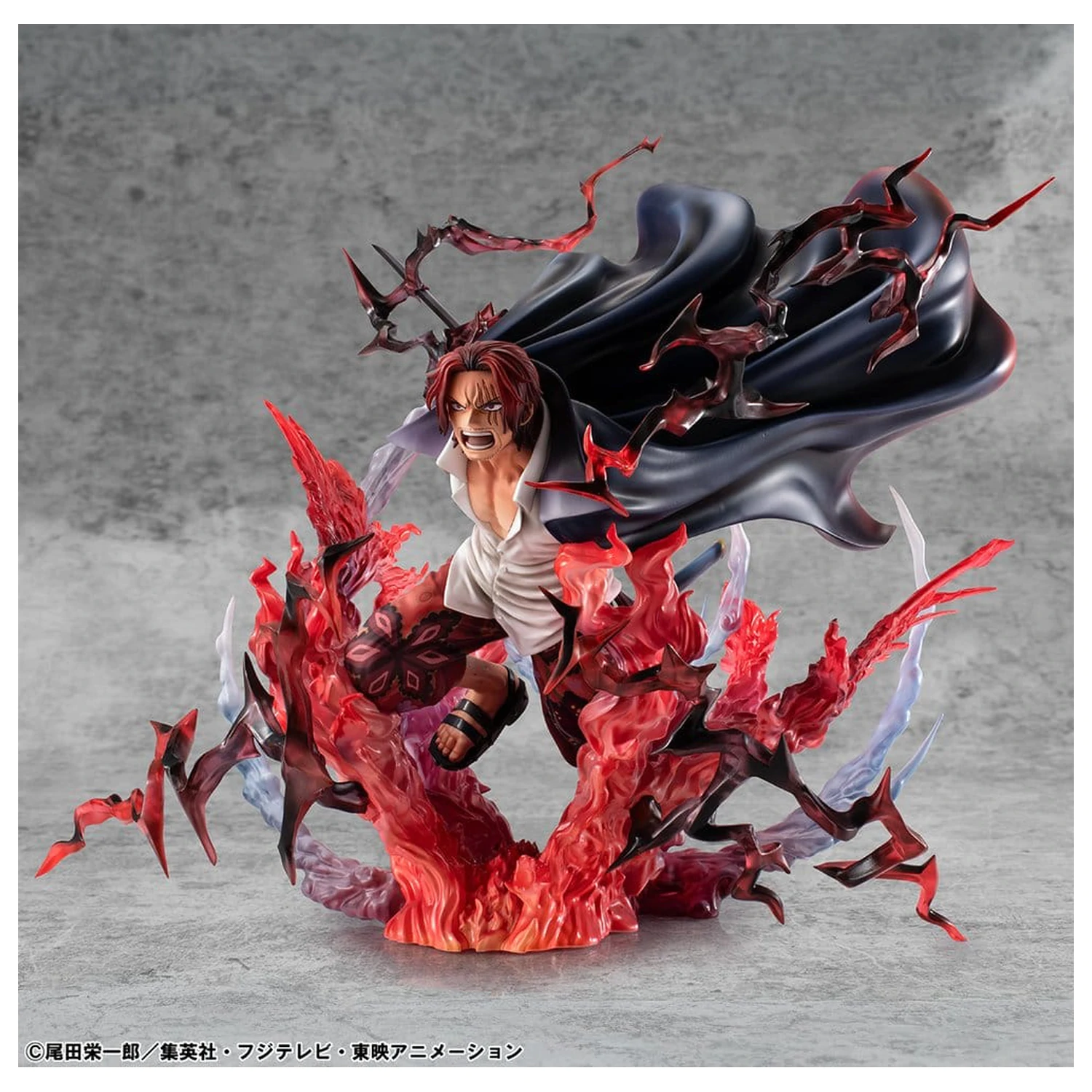 One Piece P.O.P SA-MAXIMUM PVC Statue Leader of Red Hair Pirates Red-Haired Shanks Kamusari 25 cm  product photo