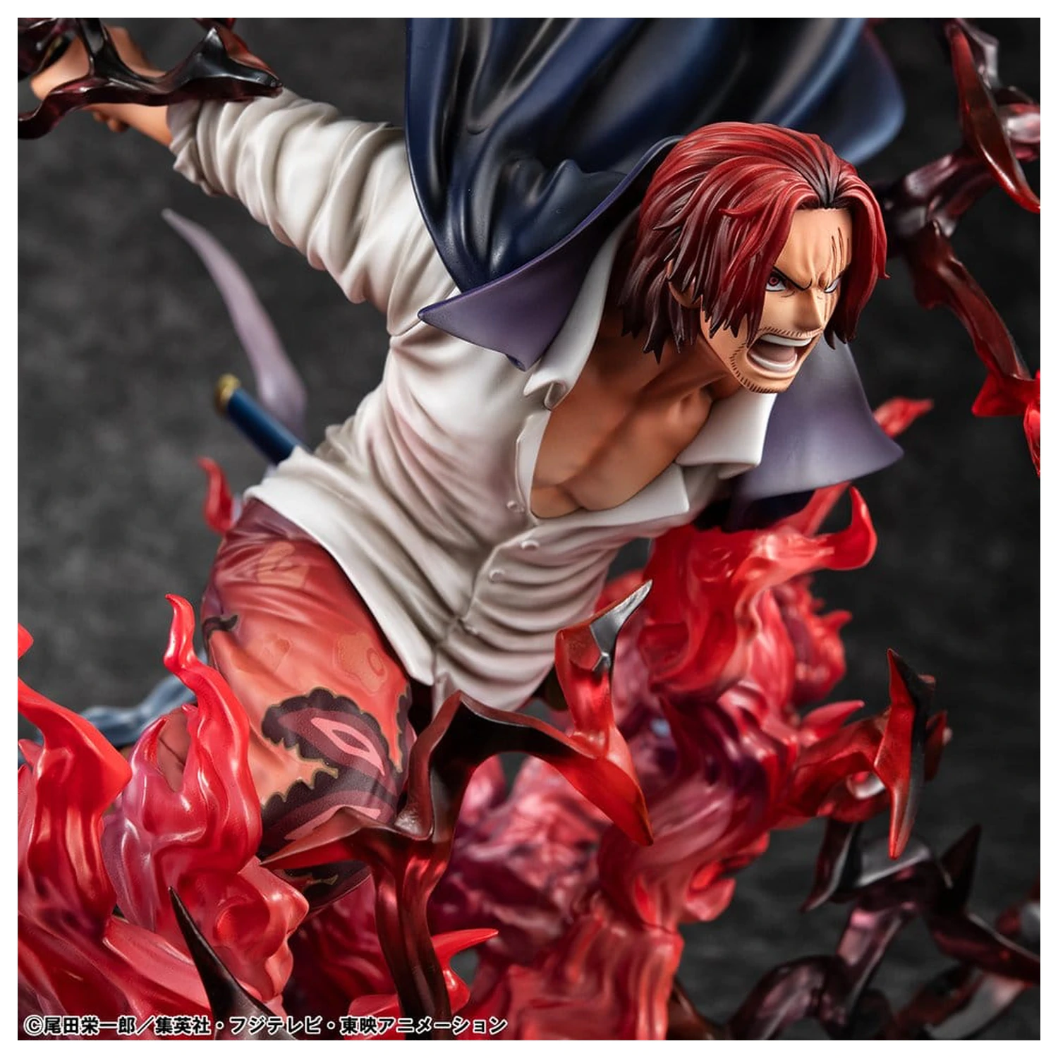 One Piece P.O.P SA-MAXIMUM PVC Statue Leader of Red Hair Pirates Red-Haired Shanks Kamusari 25 cm  product photo