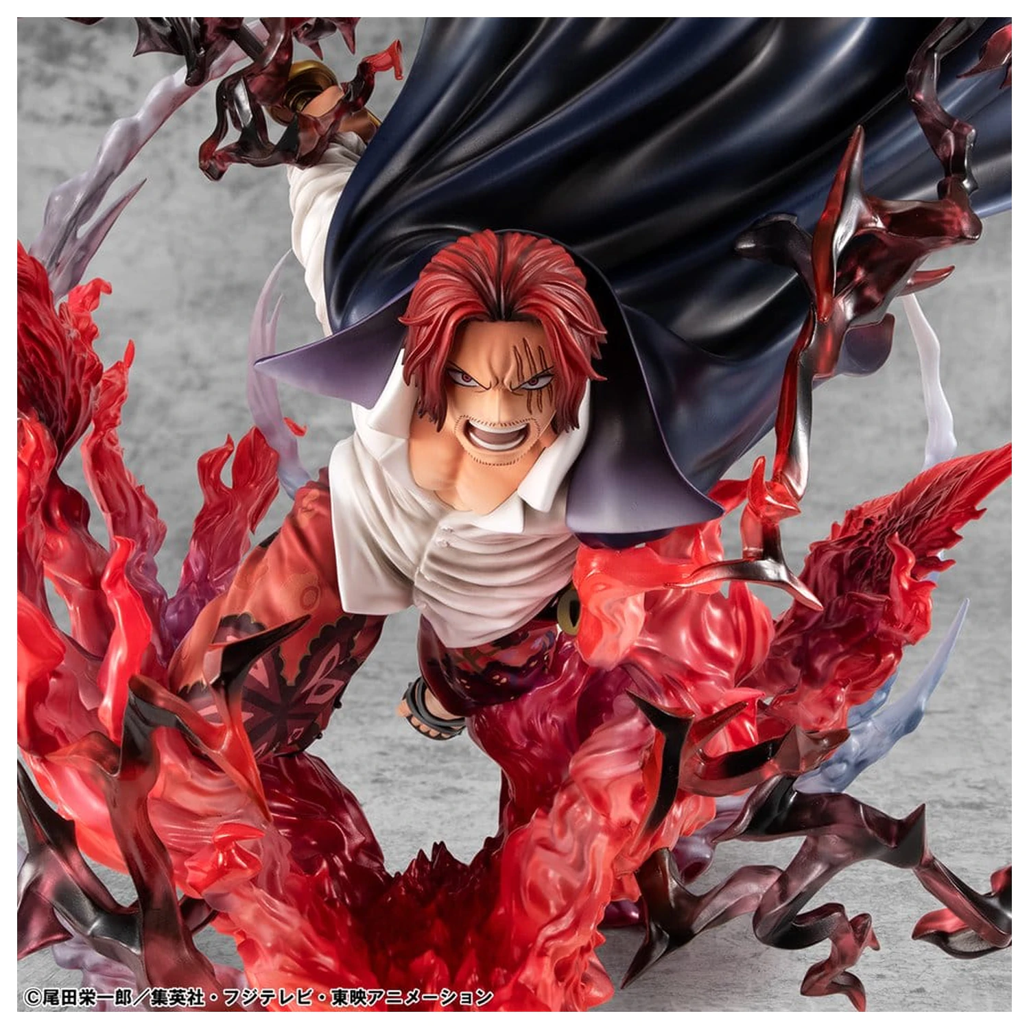 One Piece P.O.P SA-MAXIMUM PVC Statue Leader of Red Hair Pirates Red-Haired Shanks Kamusari 25 cm  product photo