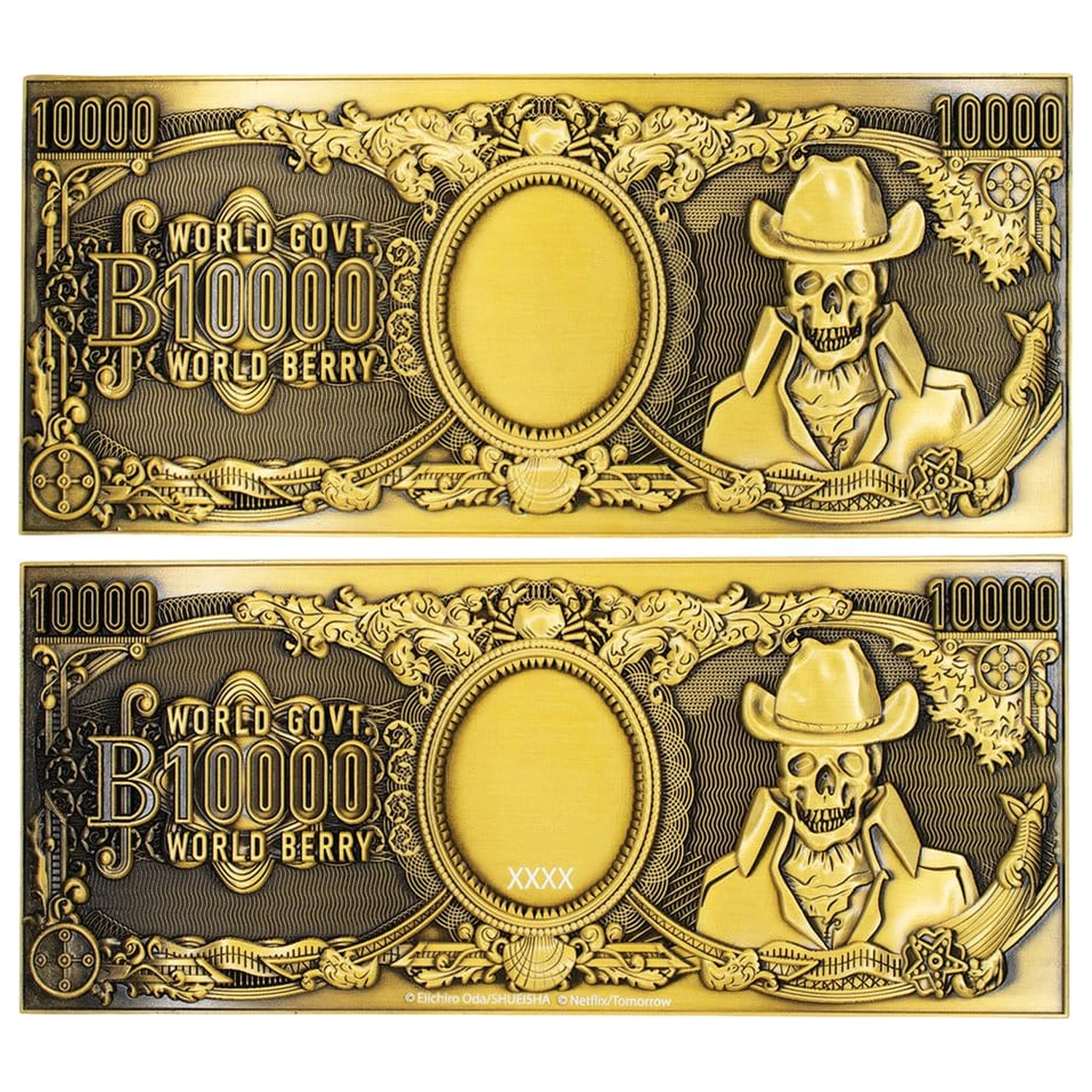 One Piece Replica 10,000 World Berry Metal Banknote 6 x 15 cm product photo