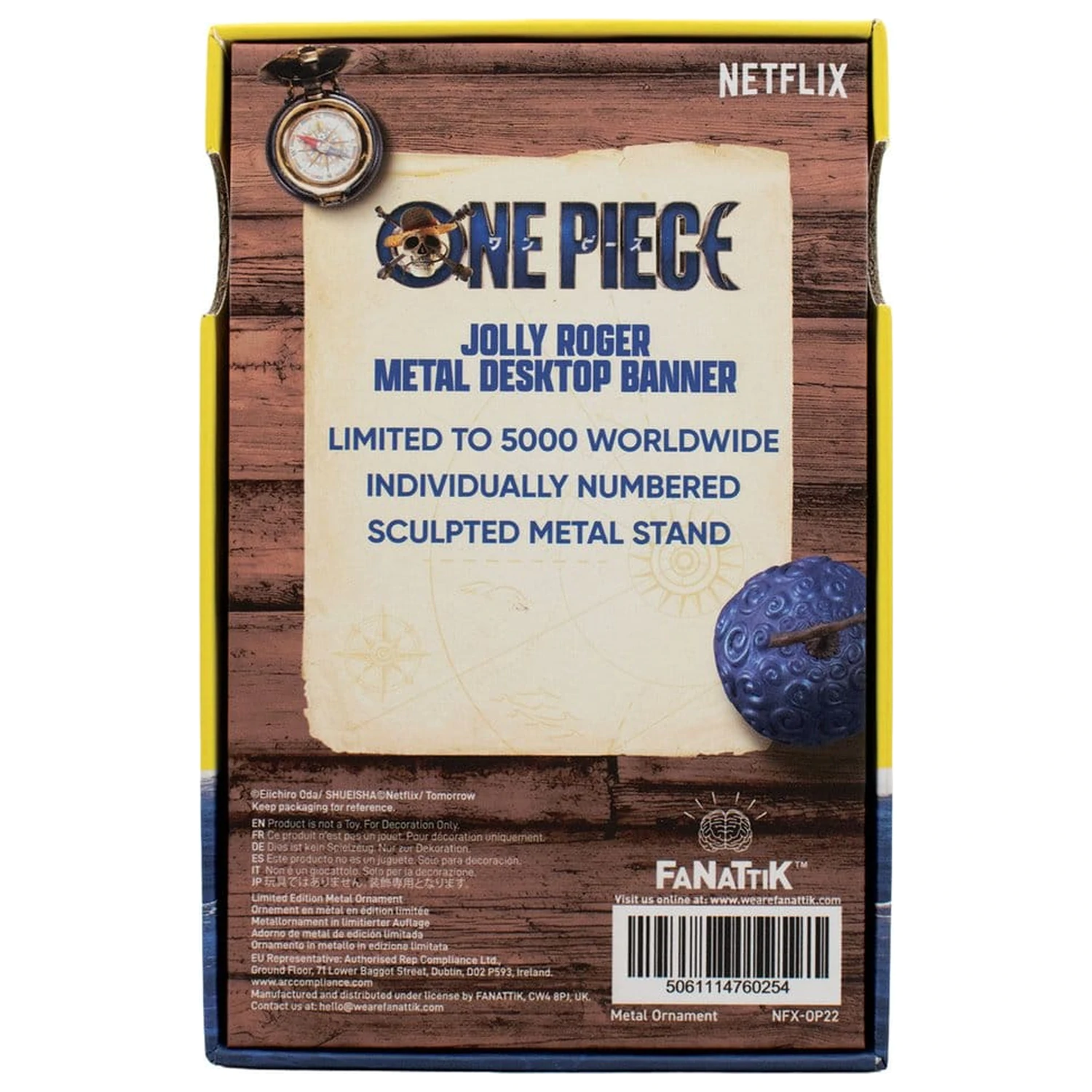 One Piece Replica Straw Hat Pirates Metal Banner 11 x 6 cm product photo