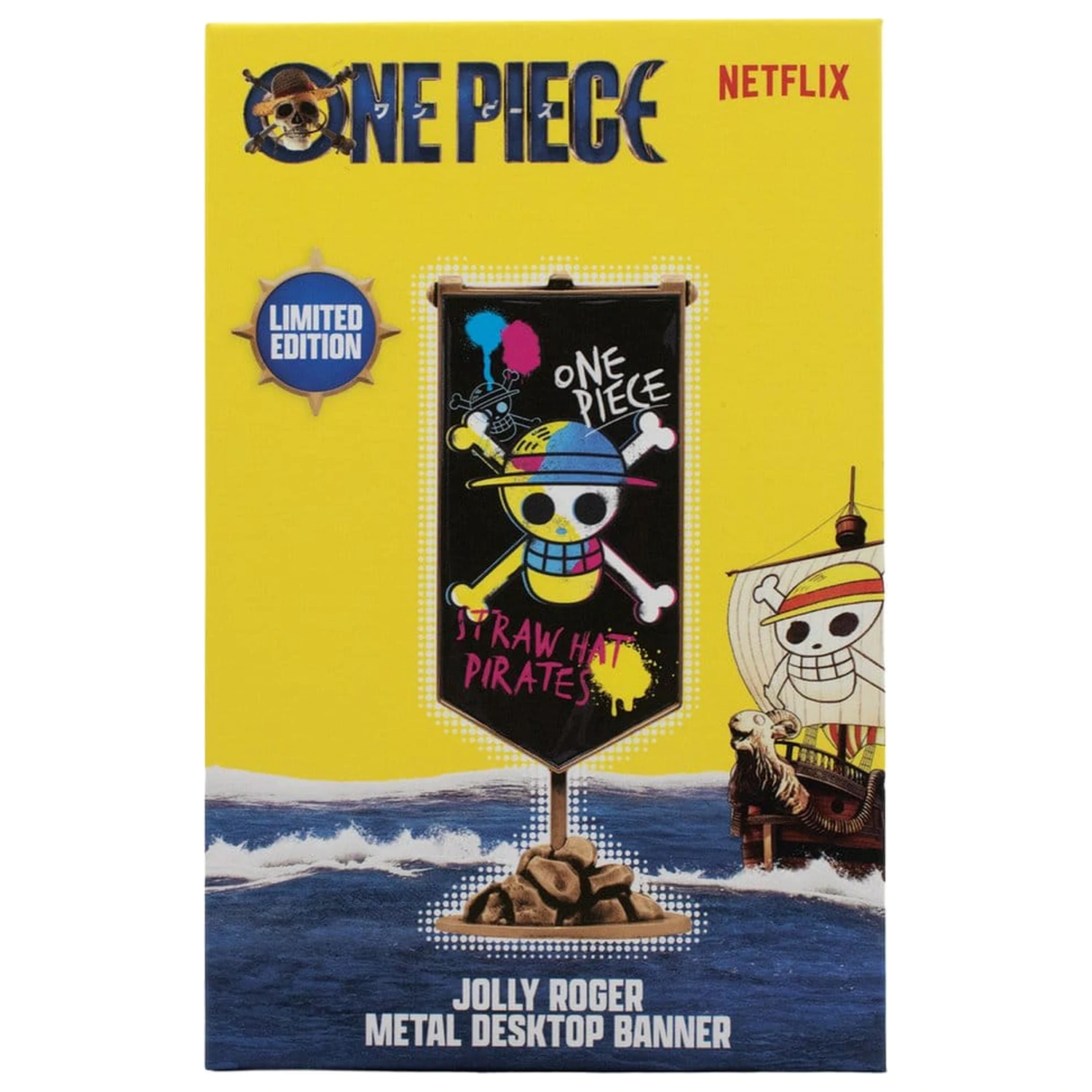 One Piece Replica Straw Hat Pirates Metal Banner 11 x 6 cm product photo