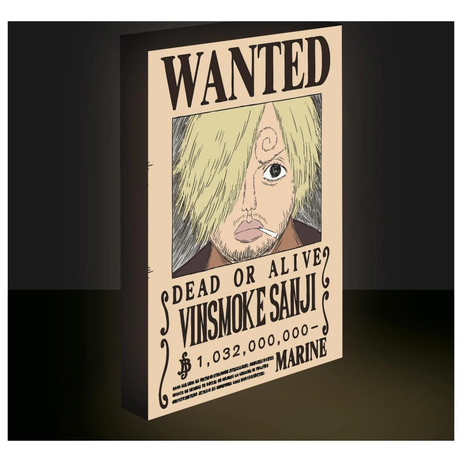One Piece Sanji Wanted Light Canvas 40x30 cm product photo